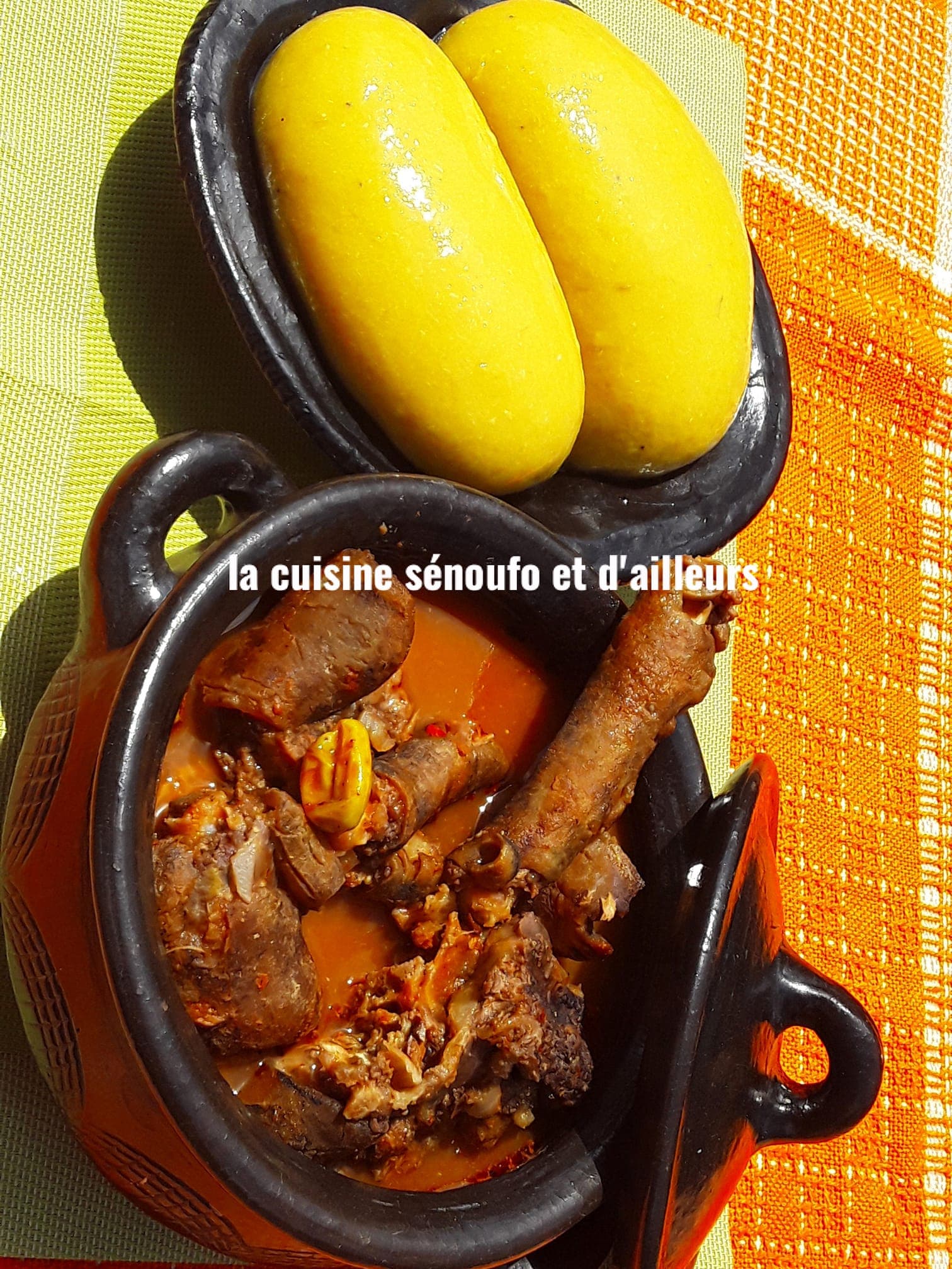 Foutou banane feat sauce claire à la queue de boeuf