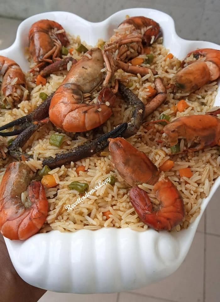 Riz sauté aux écrevisses et aux petits légumes