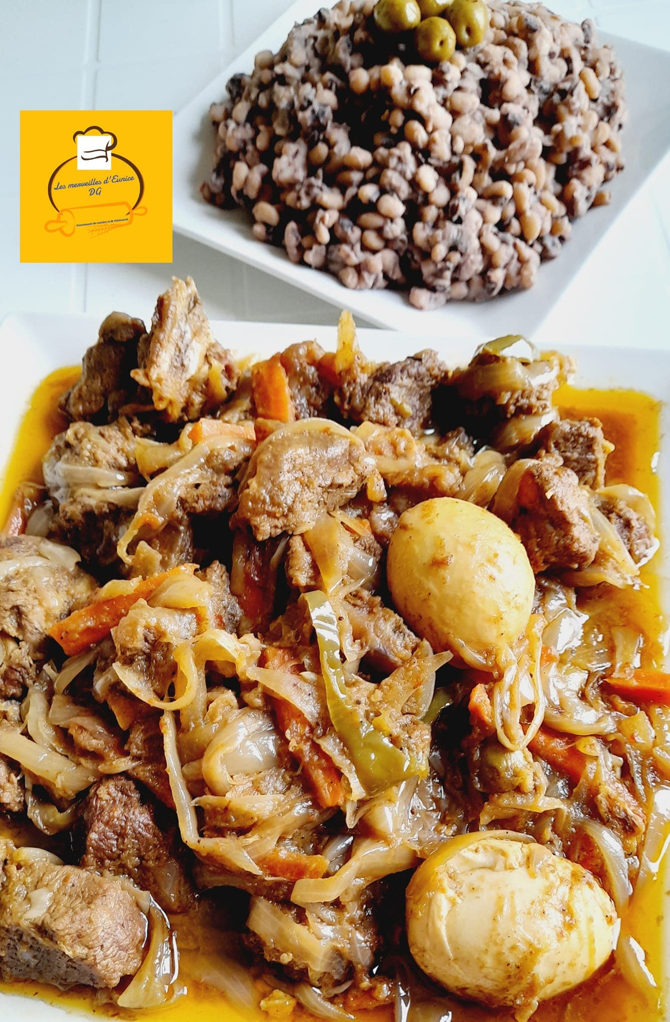 Haricots et yassa viande aux légumes