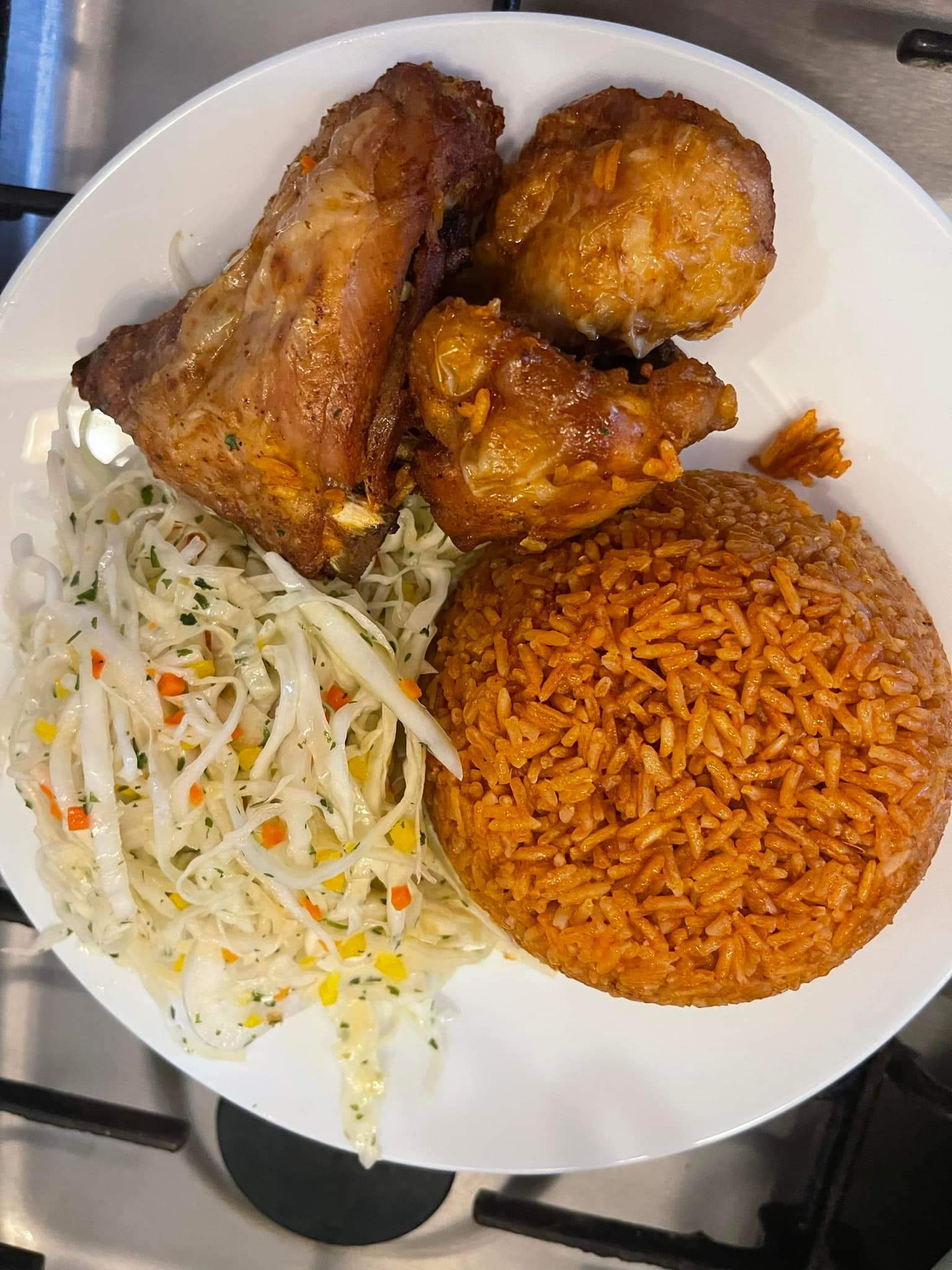 Jolof rice et sa salade de cabage