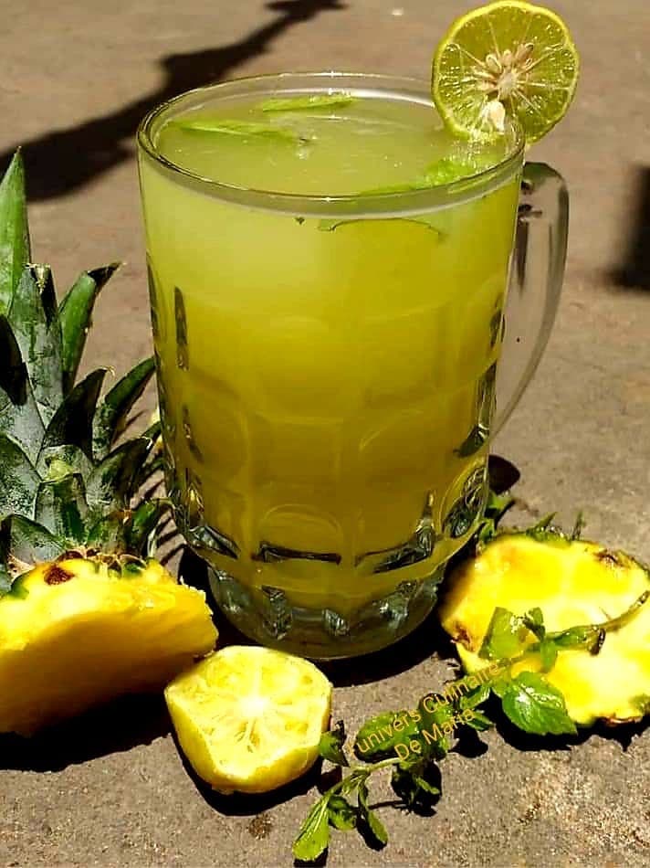 Jus de gingembre ananas menthe citron