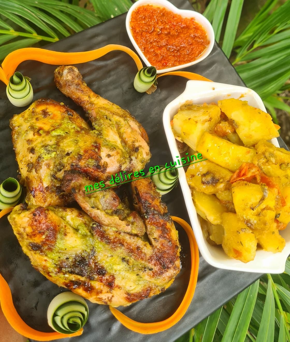 Poulet et pommes de terre au four