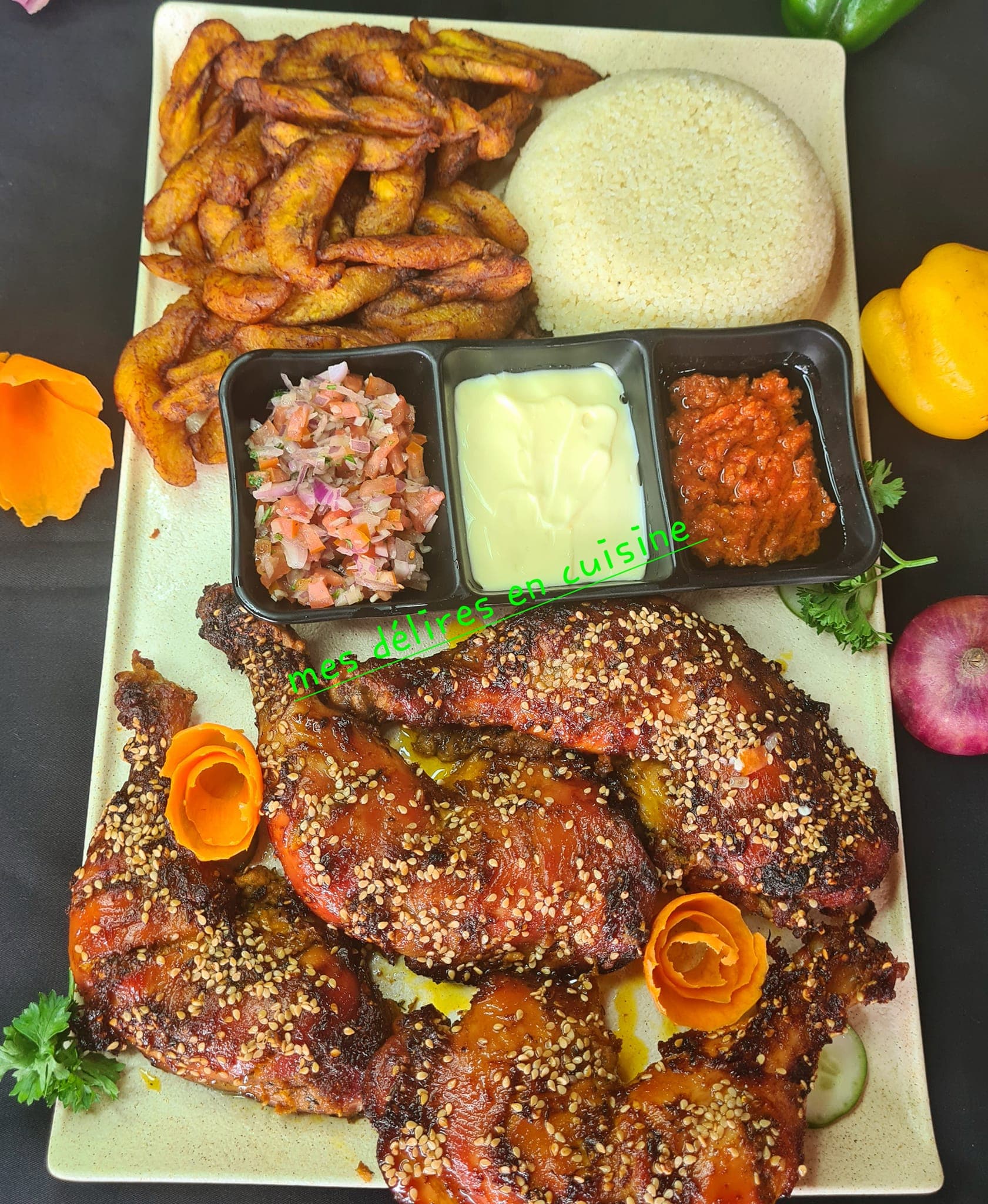 Cuisses de poulet aux graines de sésame au four