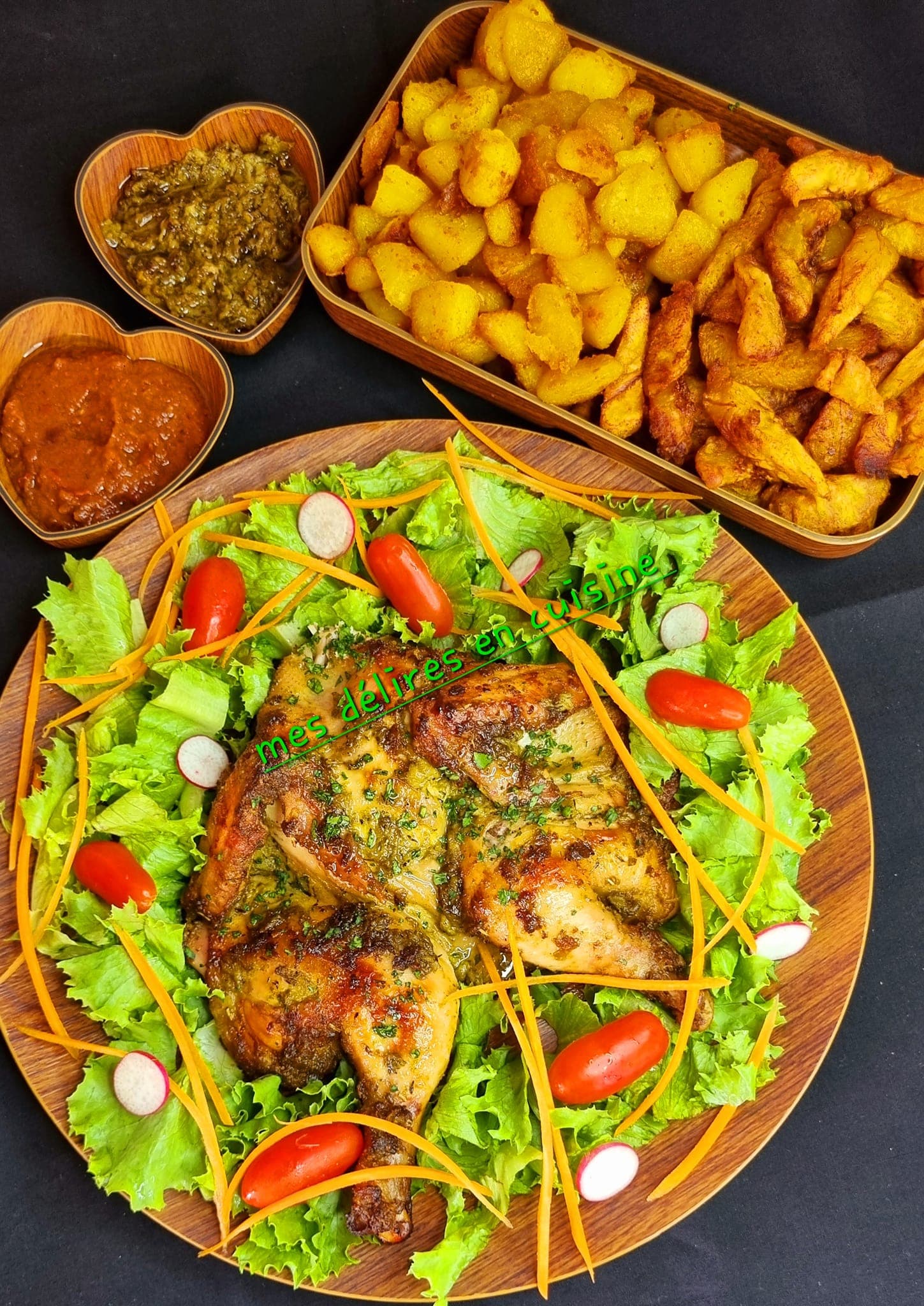 Poulet apoutchou au four et ses méli-mélo