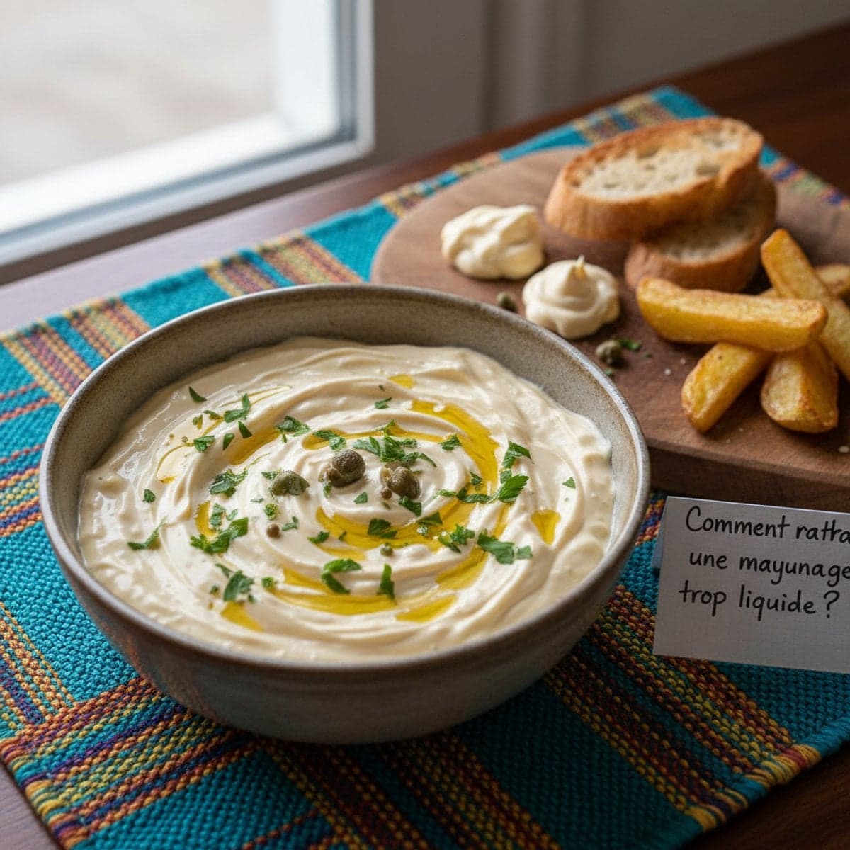Comment rattraper une mayonnaise trop liquide?