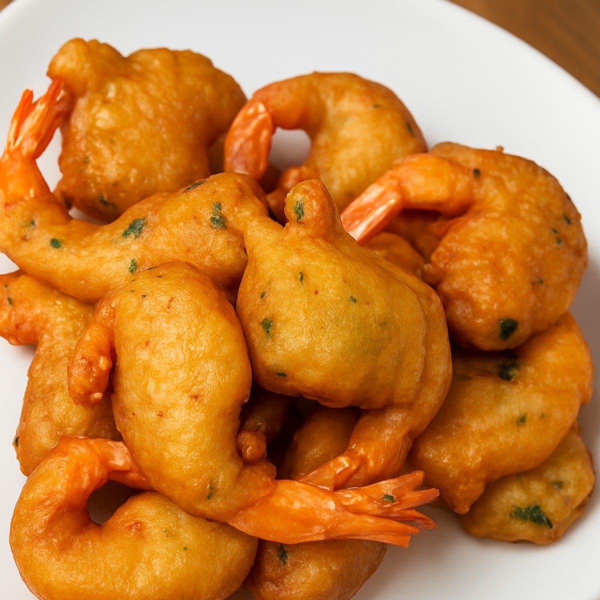 Beignets de crevettes hyper légers.