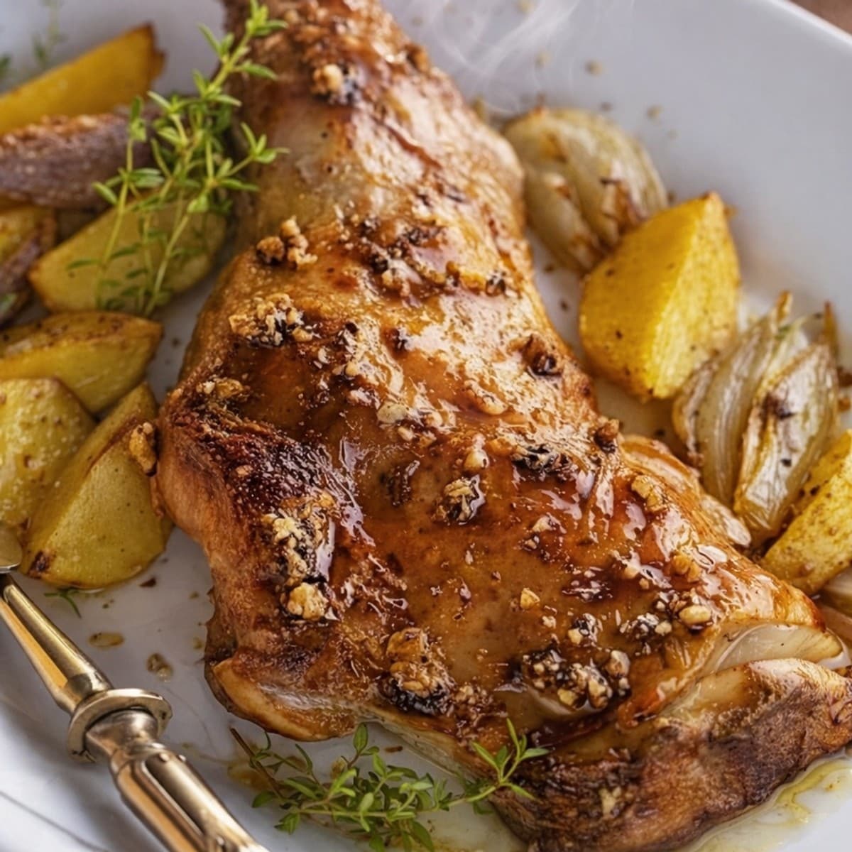 Agneau grillé au four au miel et aux épices
