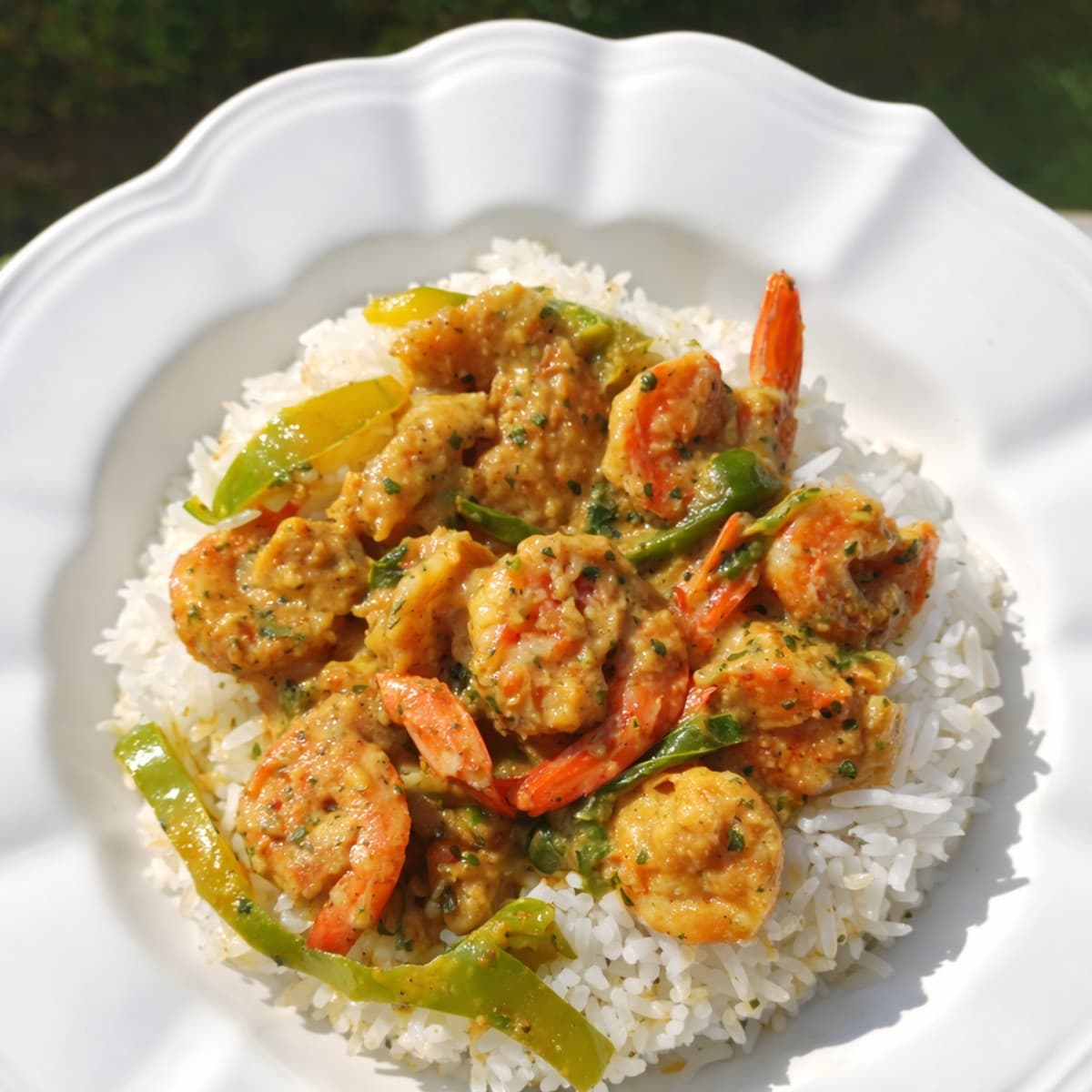 Crevettes au persil et crème