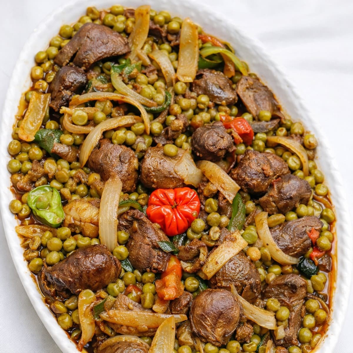 Petits pois aux rognons