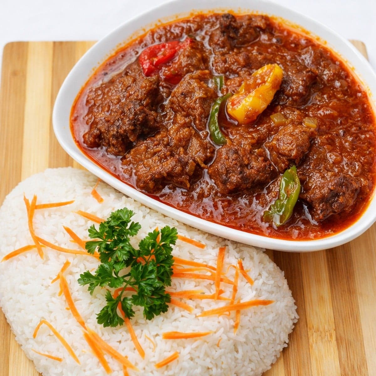 Riz à la sauce tomate au bœuf