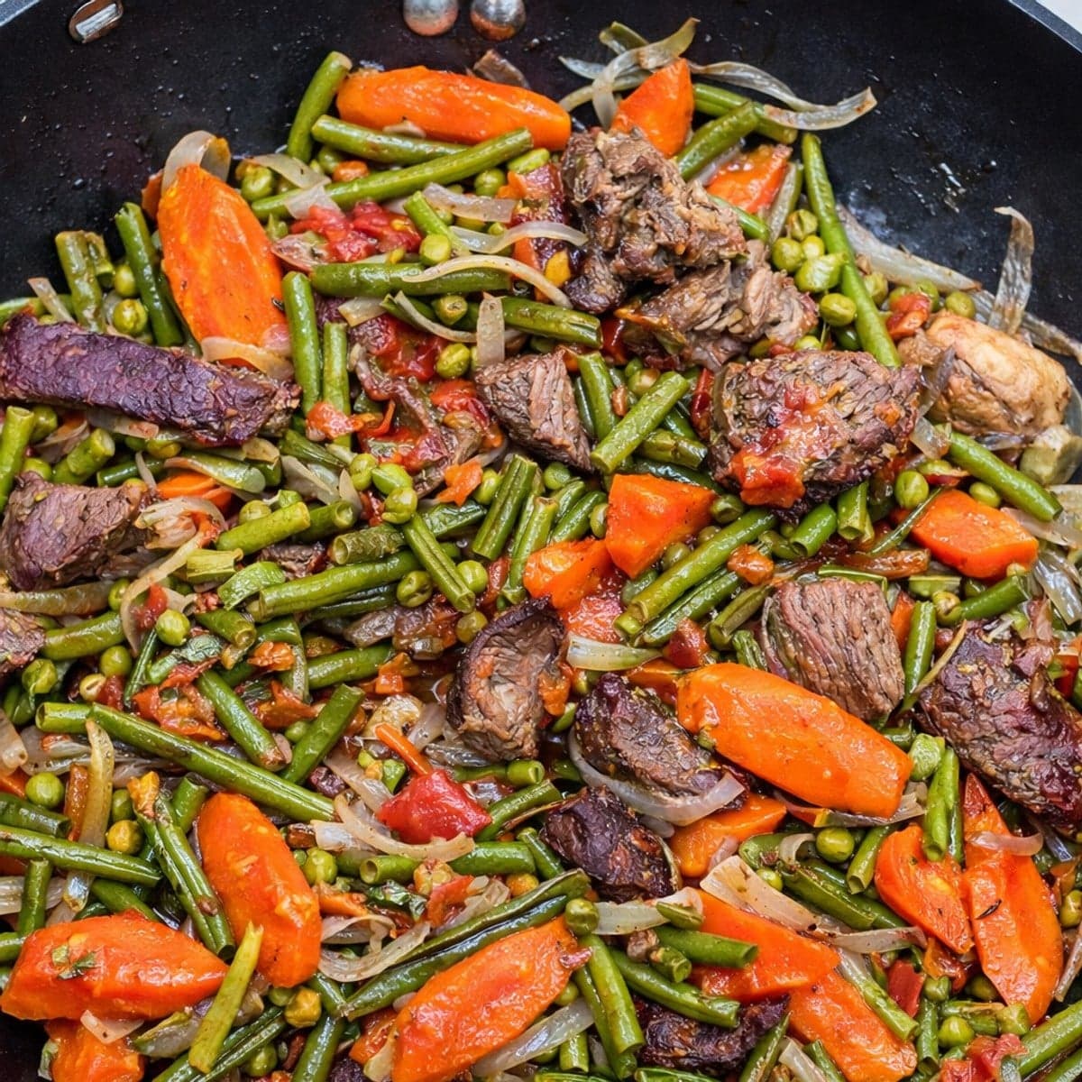Sauté de légumes à la viande