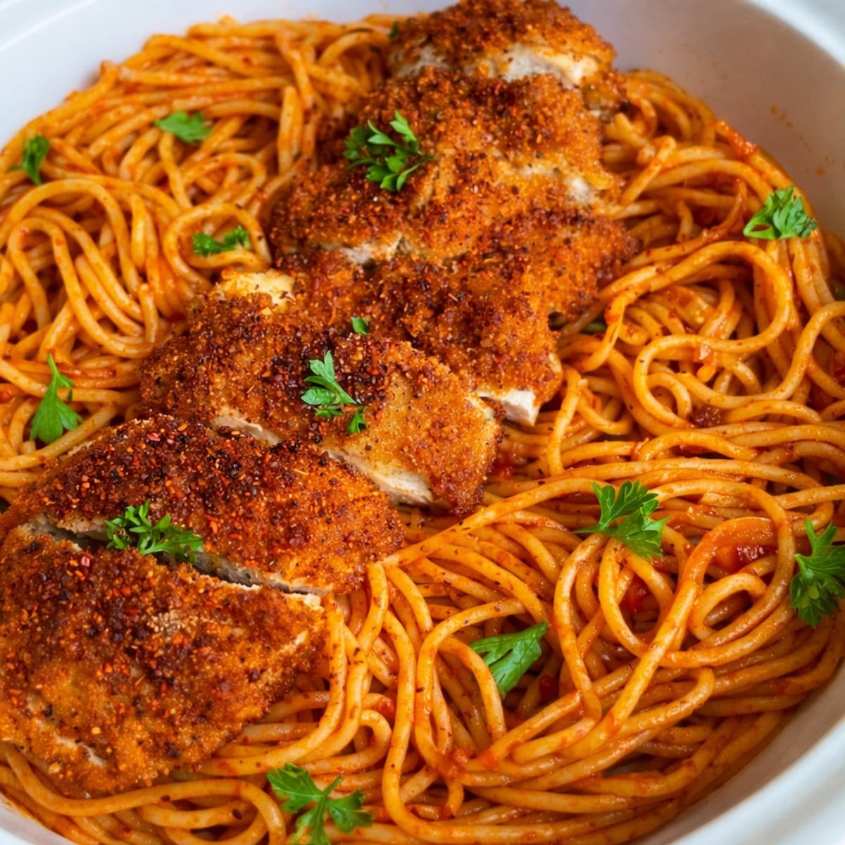 Spaghetti sauté aux poulet
