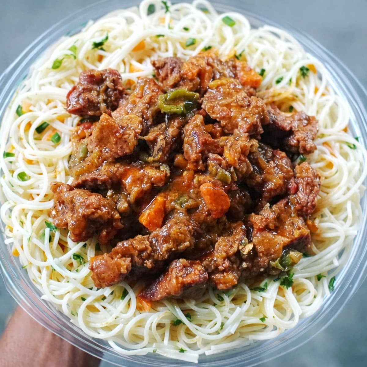 Tourbillon de spaghetti au bœuf