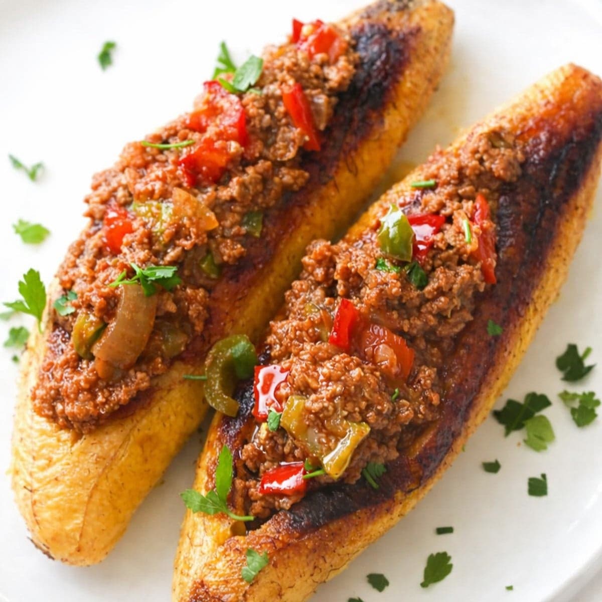 Des plantains farcis au four