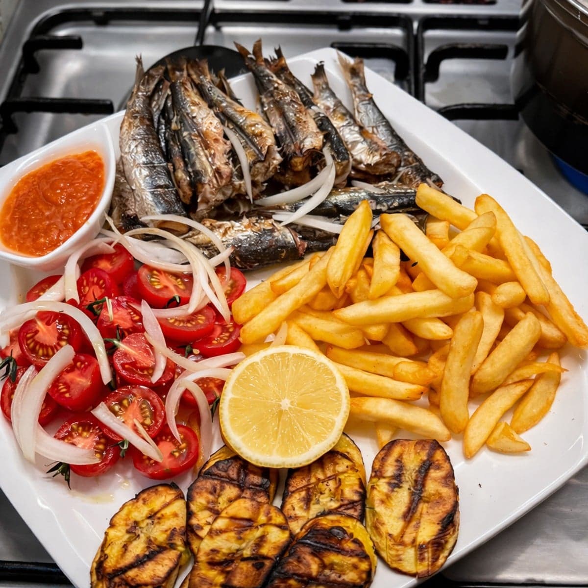 Des sardines braisées au gros sel