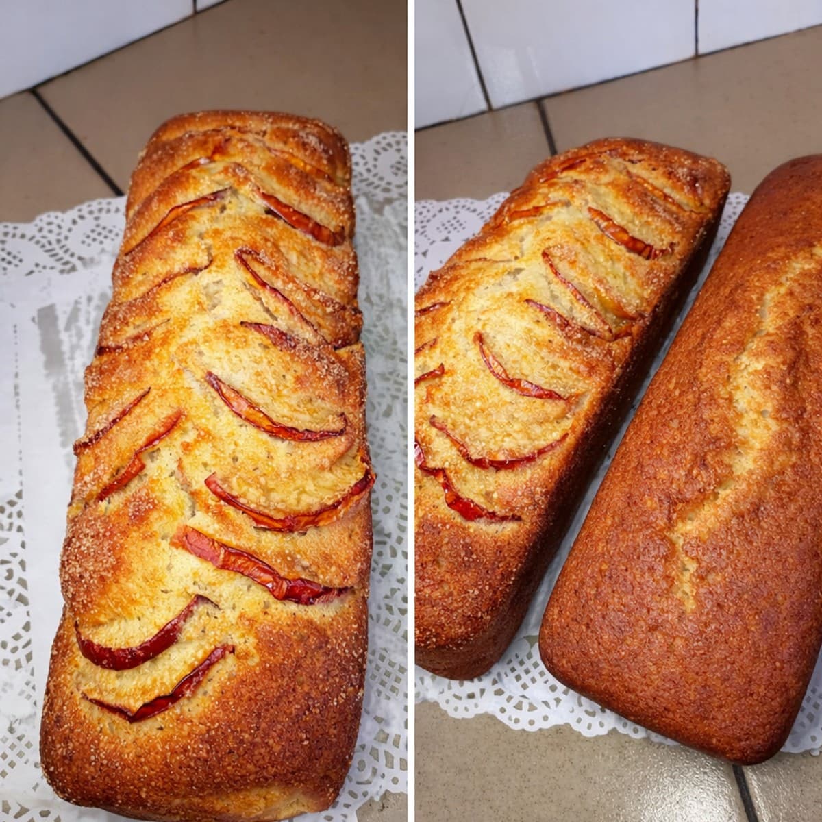 Gâteau au yaourt aux pommes et aux raisins secs