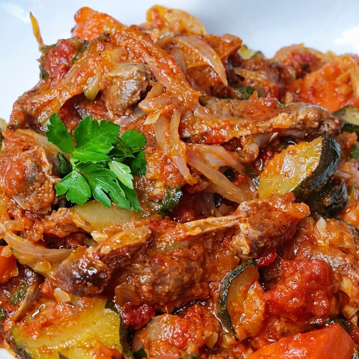Gésiers sauté à la moutarde et aux légumes