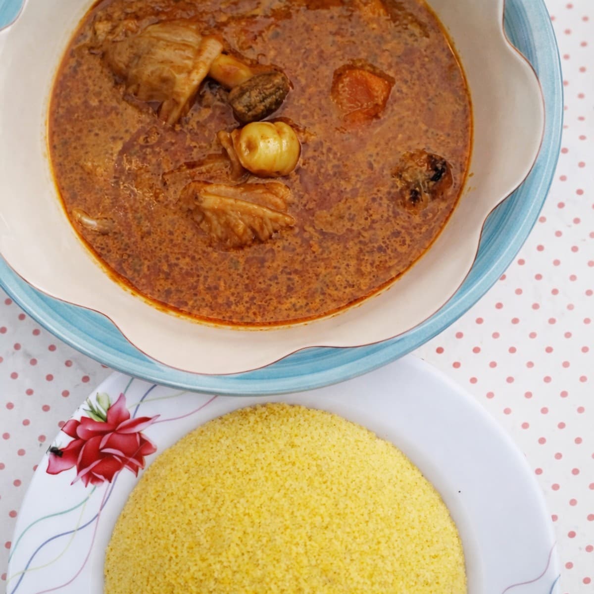 Mafe revisite au couscous de mais sans gluten