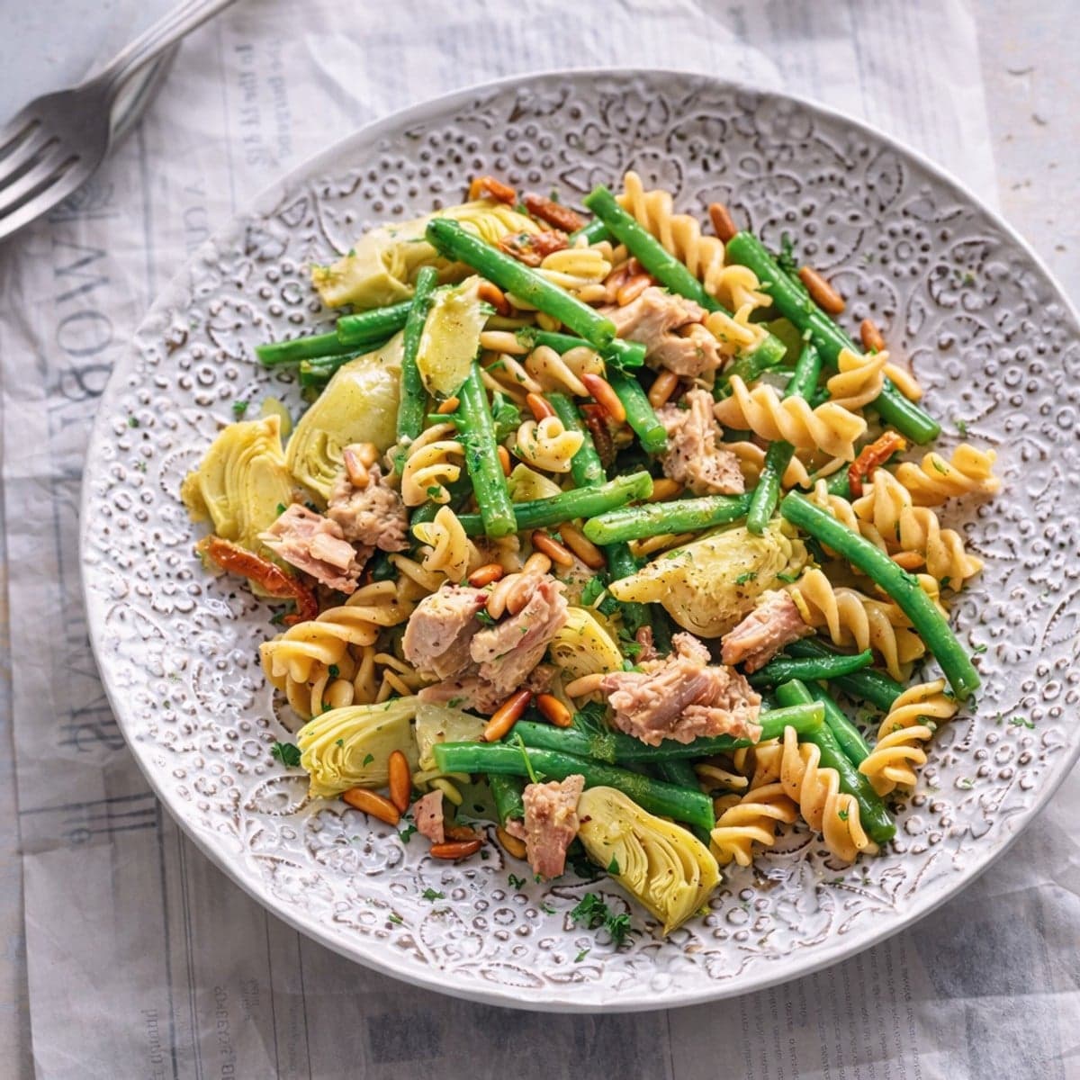 Pates aux thon et haricots verts