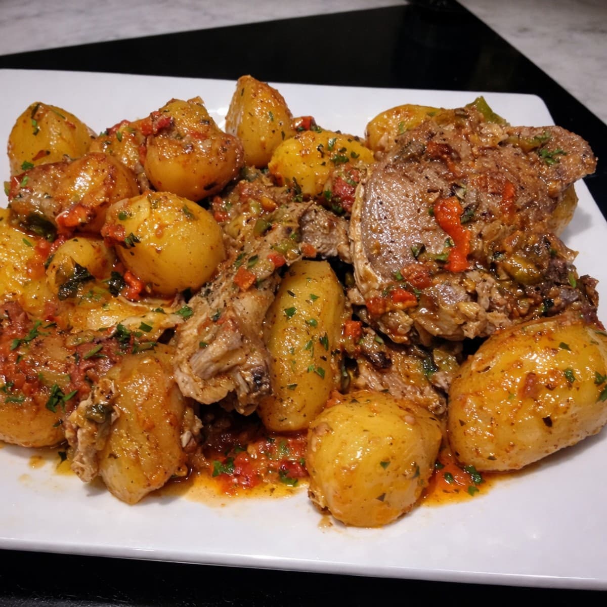 Petit rôti de pomme à la viande
