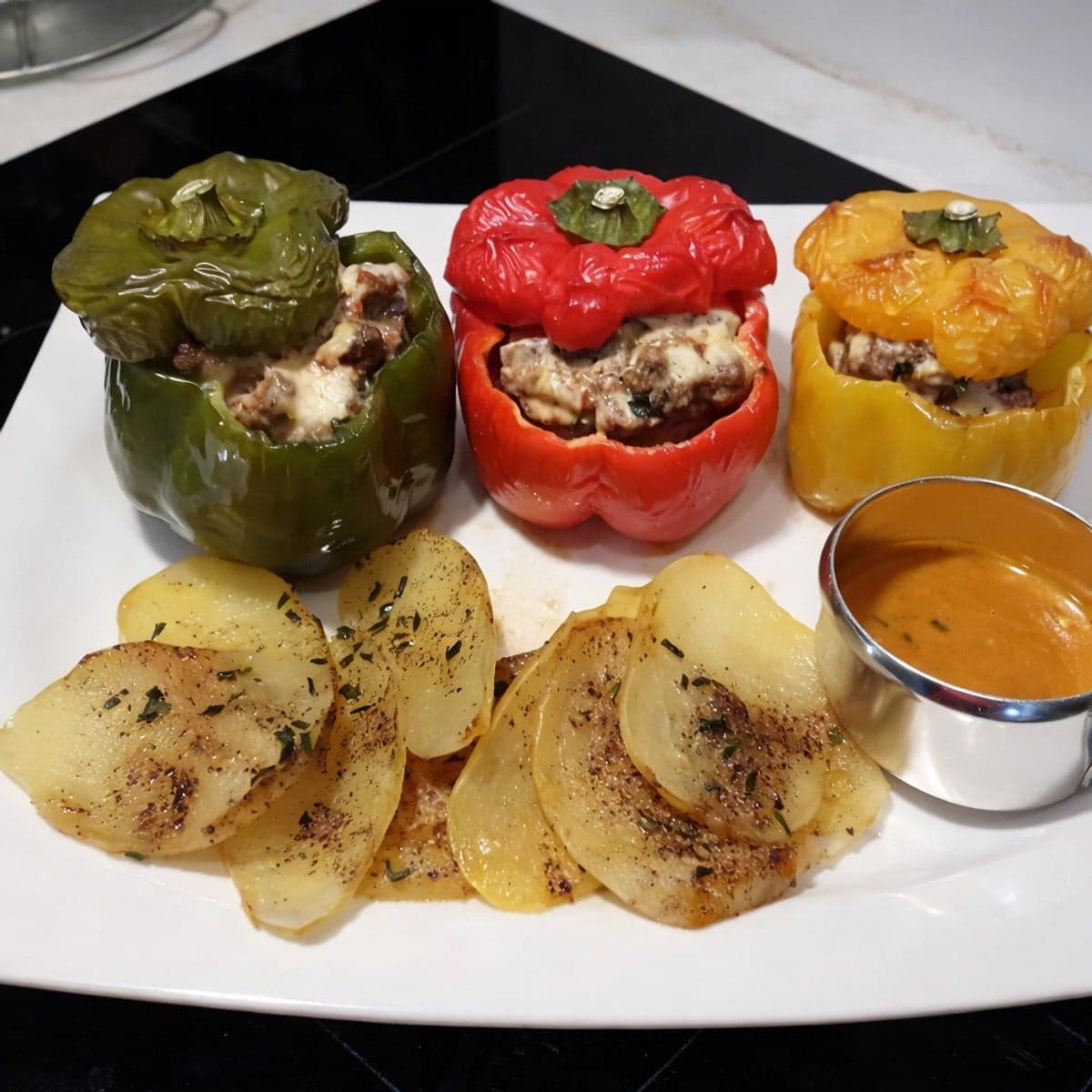 Poivrons farcis à la viande hachée au four