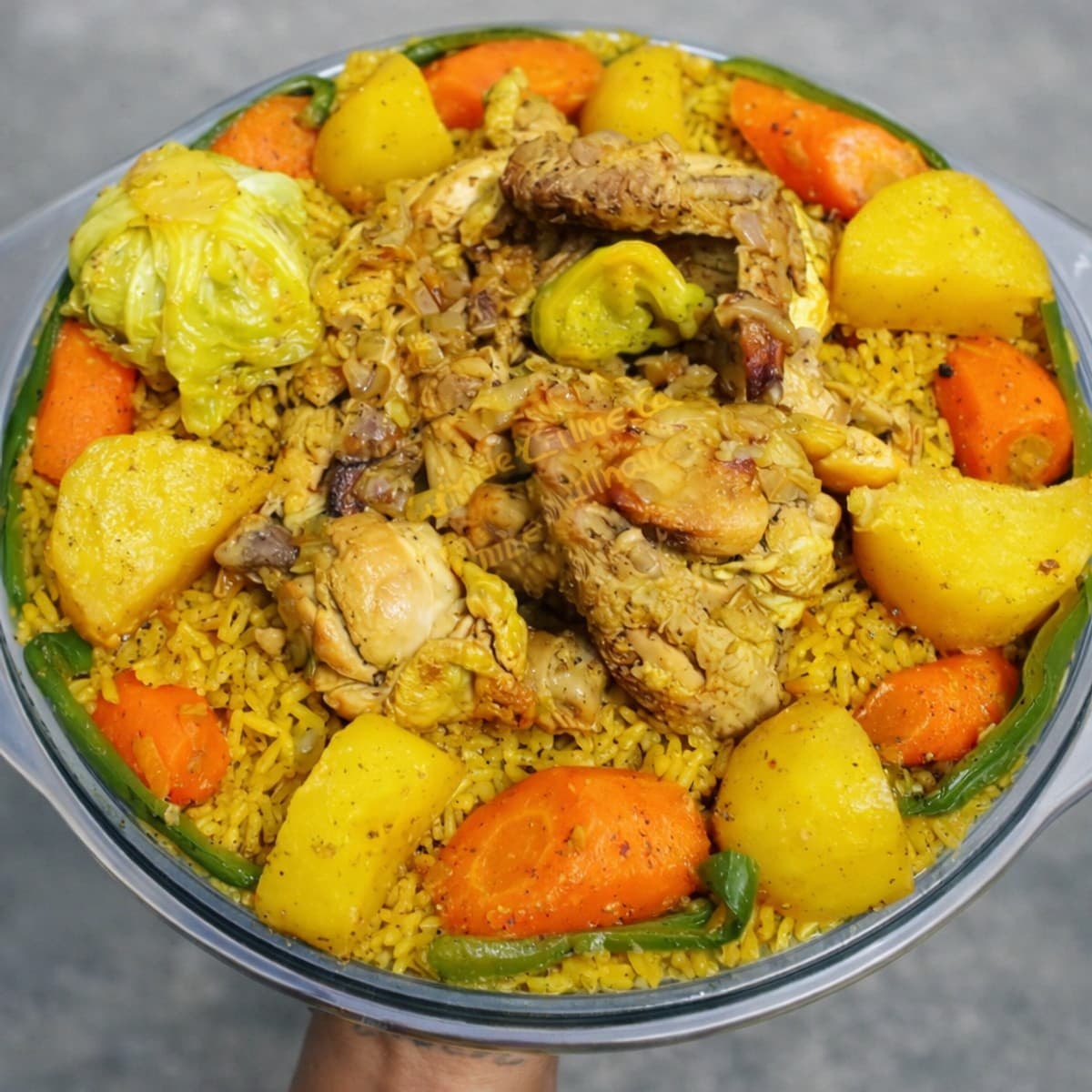 Riz gras poulet au curry
