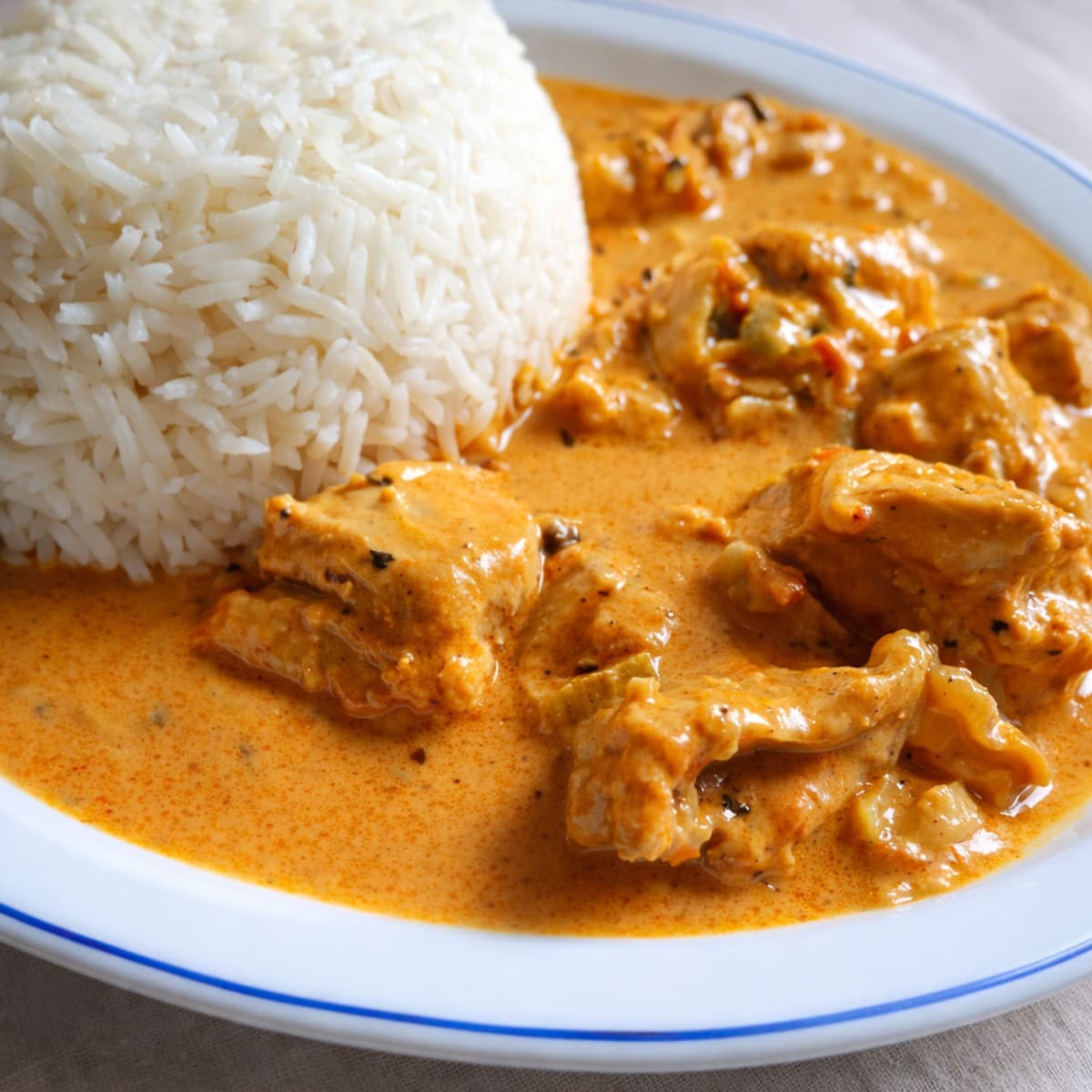 Sauce poulet au curry et lait de coco