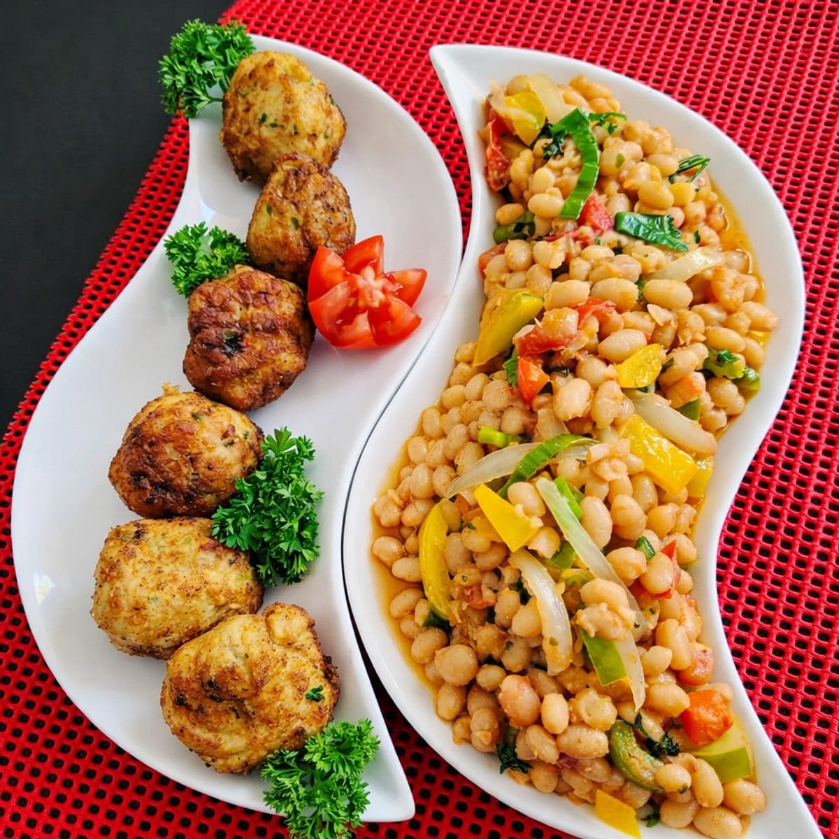 Sauté de haricot blanc aux boulettes de tilapia