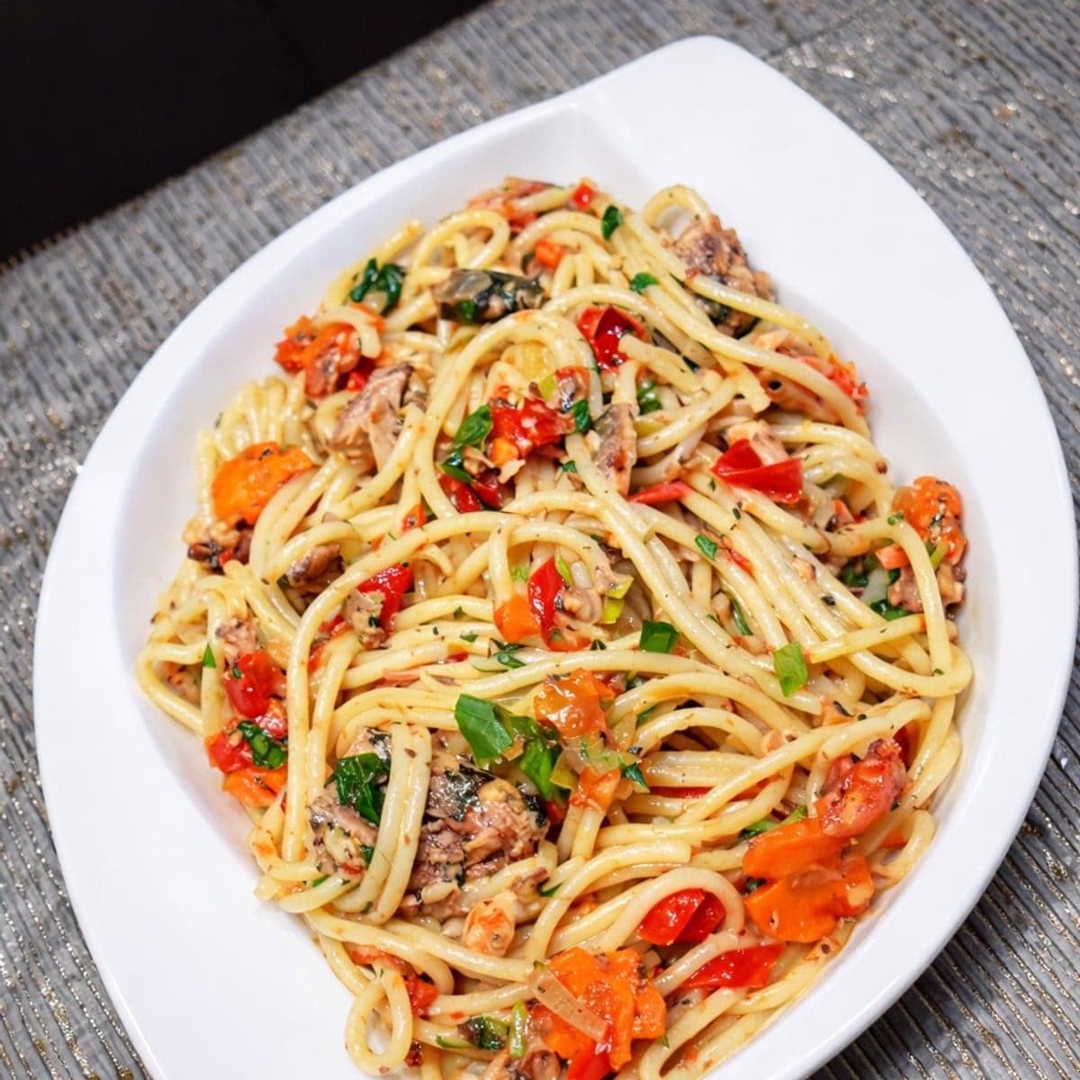 Spaghetti à la sardine et son témoin