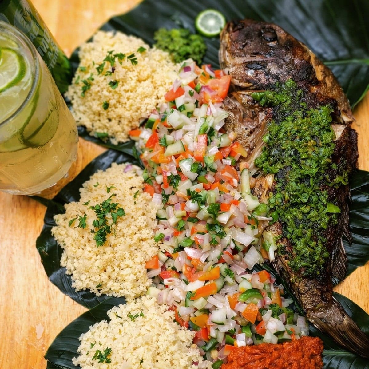 Attiéké au poisson braisé à la poêle