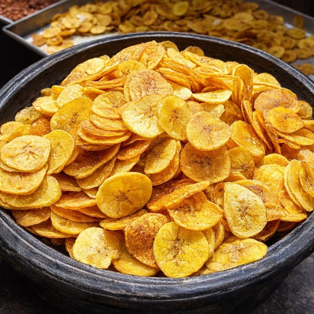Croustilles de plantains au four