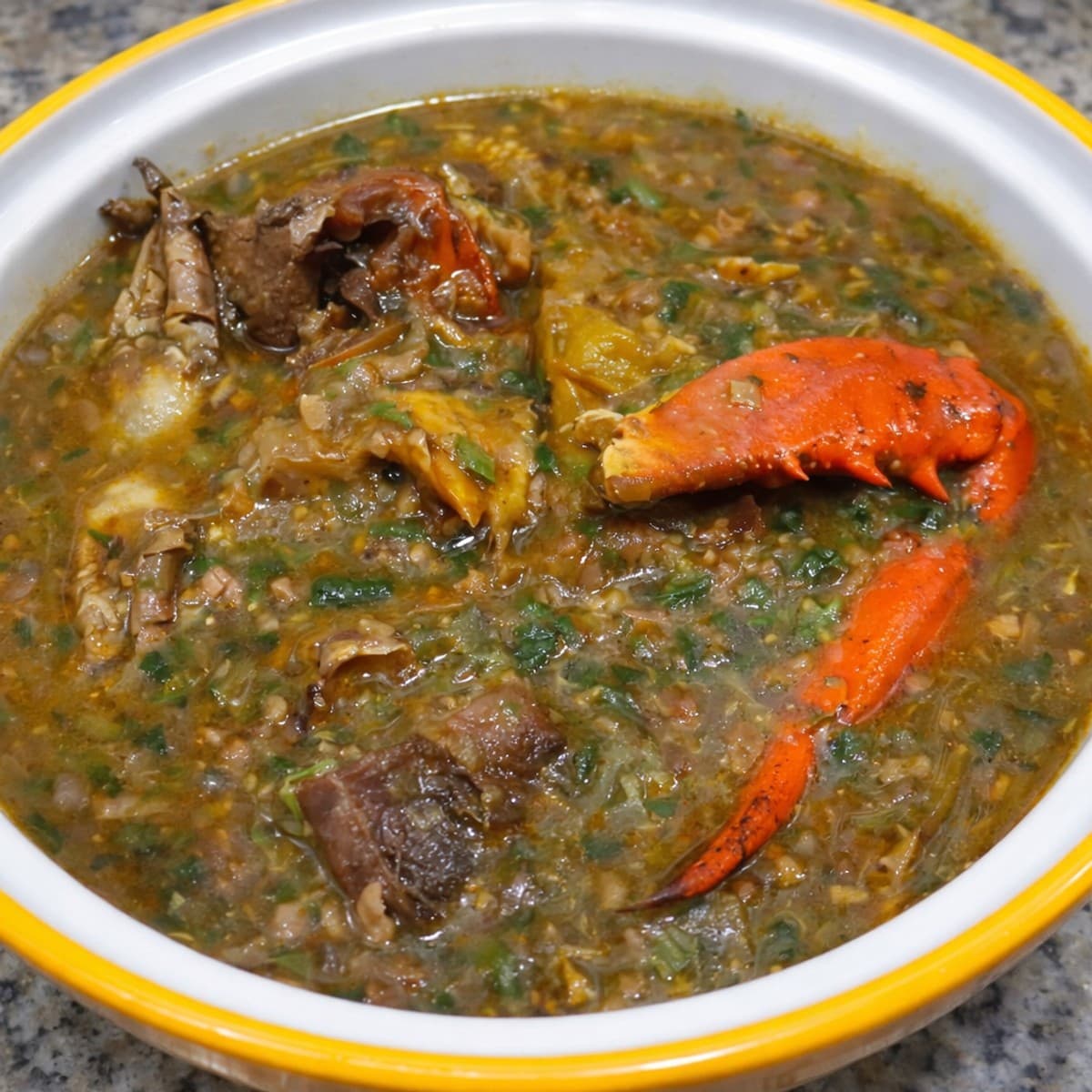 Délicieuse sauce gombo aux crabes