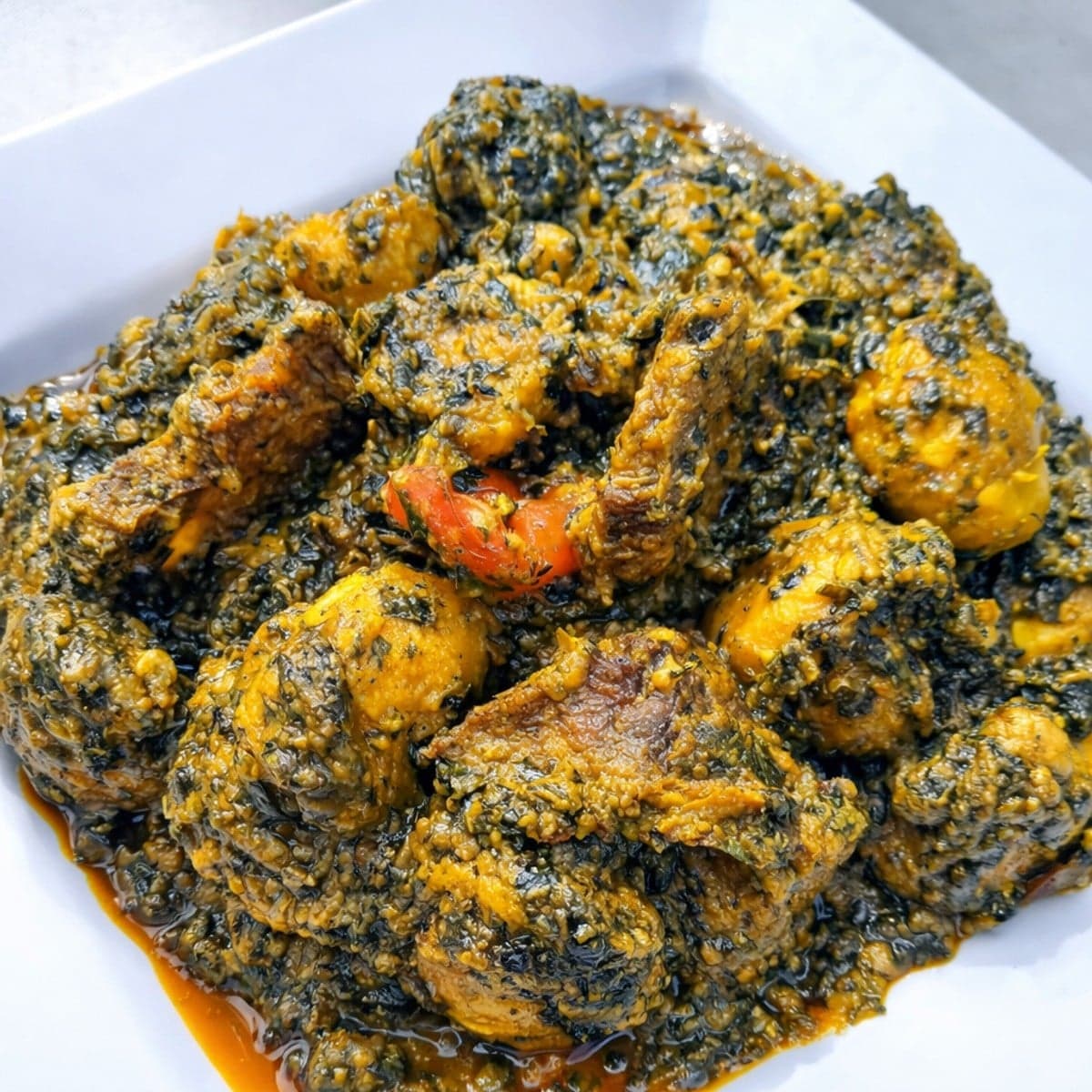 Macabo malaxé à la viande fumée