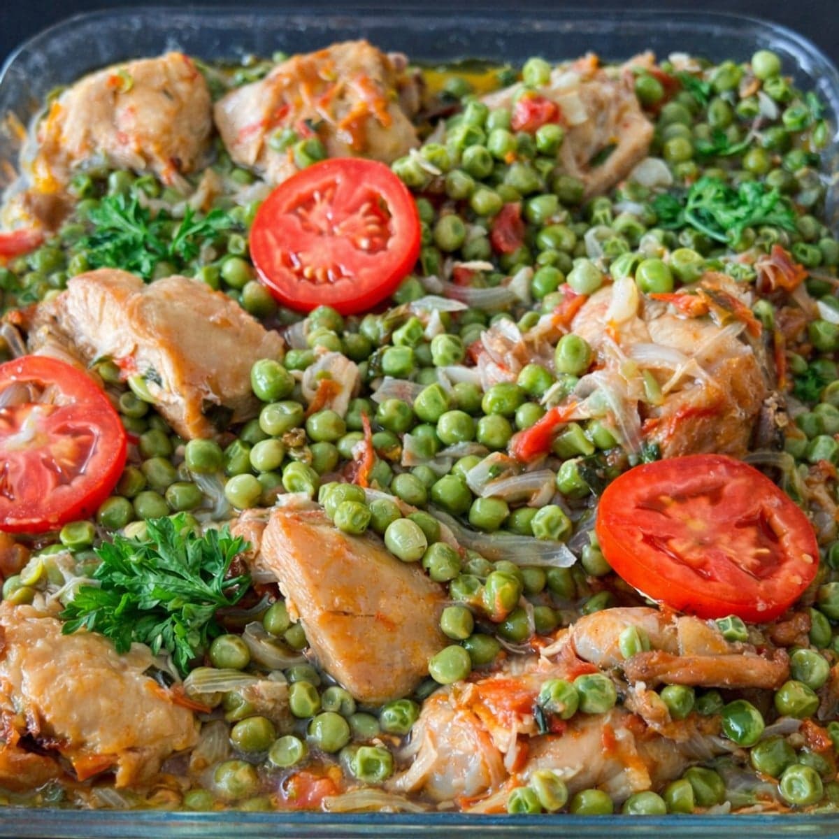 Petits pois au blanc de poulet : recette légère