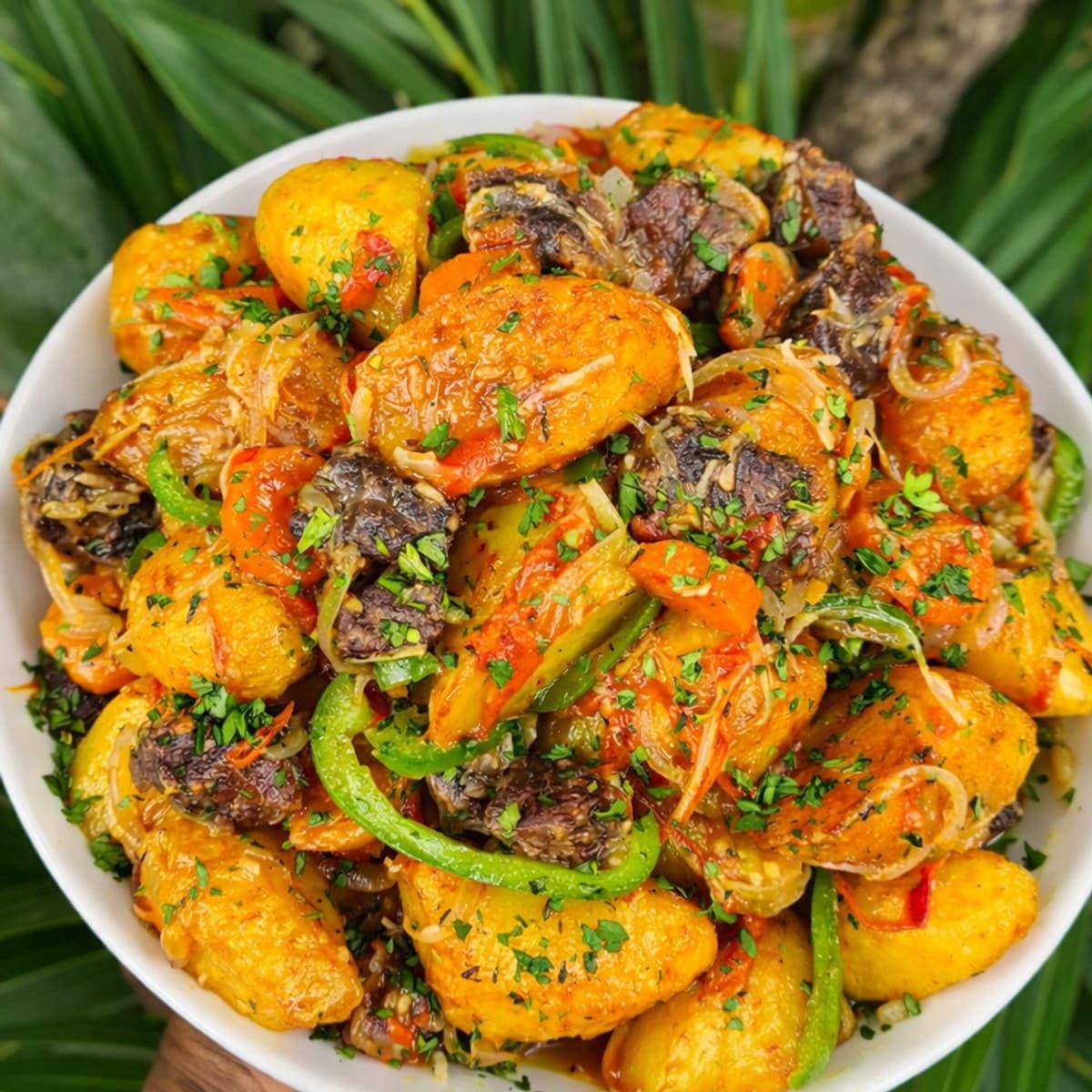 Pommes de terre et viande de bœuf sautées