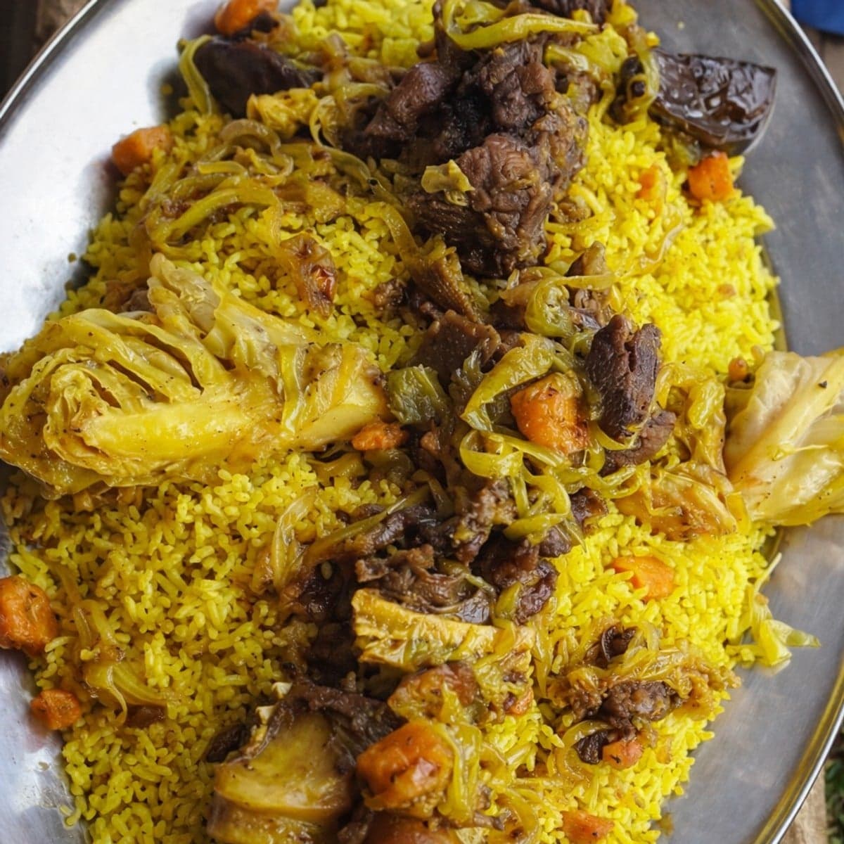 Riz gras au curry a la viande de mouton
