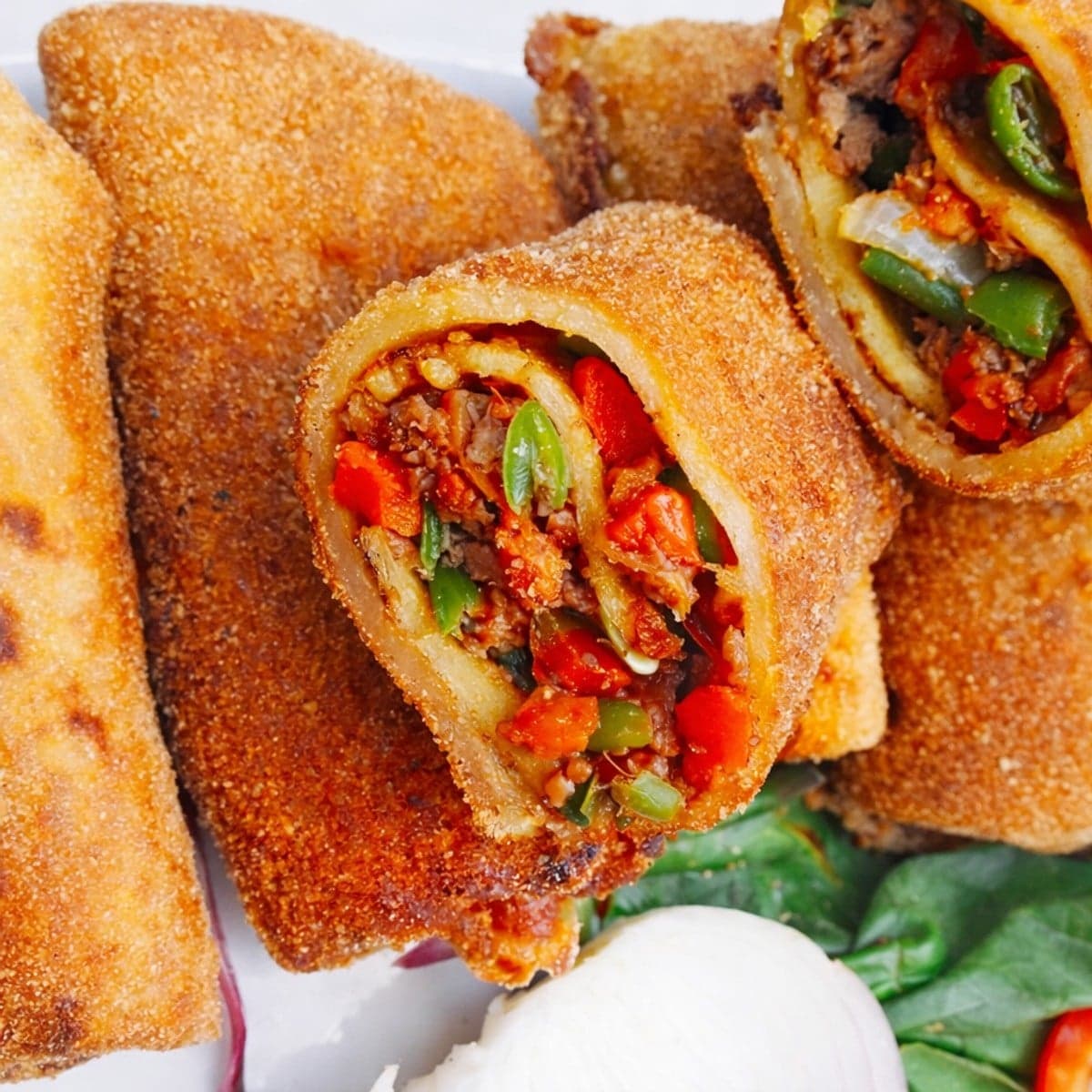Des crêpes salées panées