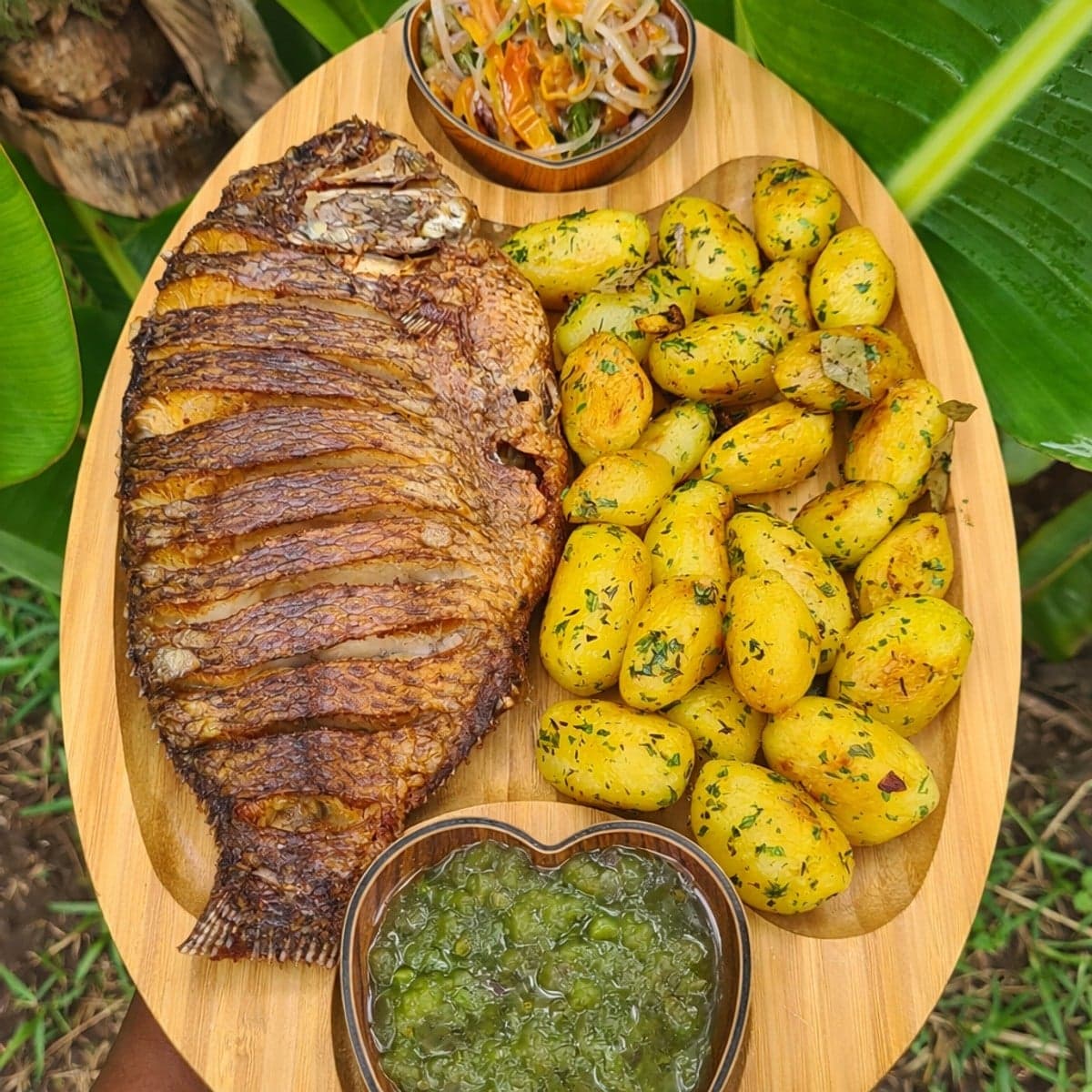 Poisson poêlé et ses pommes de terre rissolées.