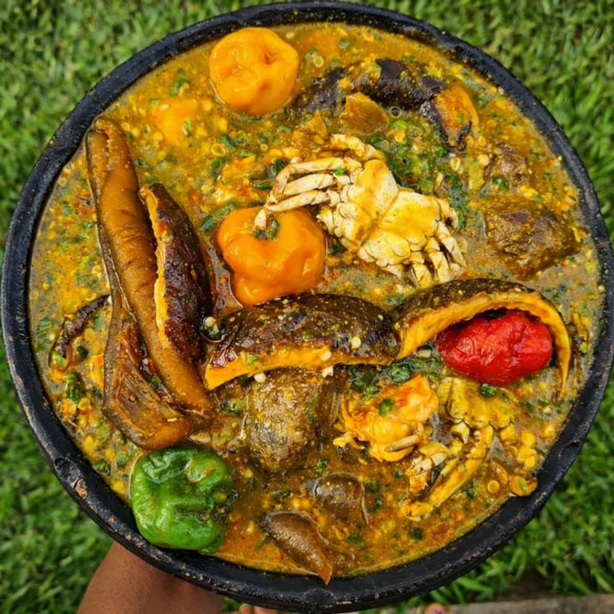 Sauce gombo aux jus de noix de palme