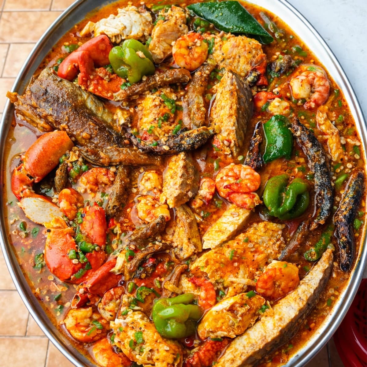 Sauce gombo avec huile de palme