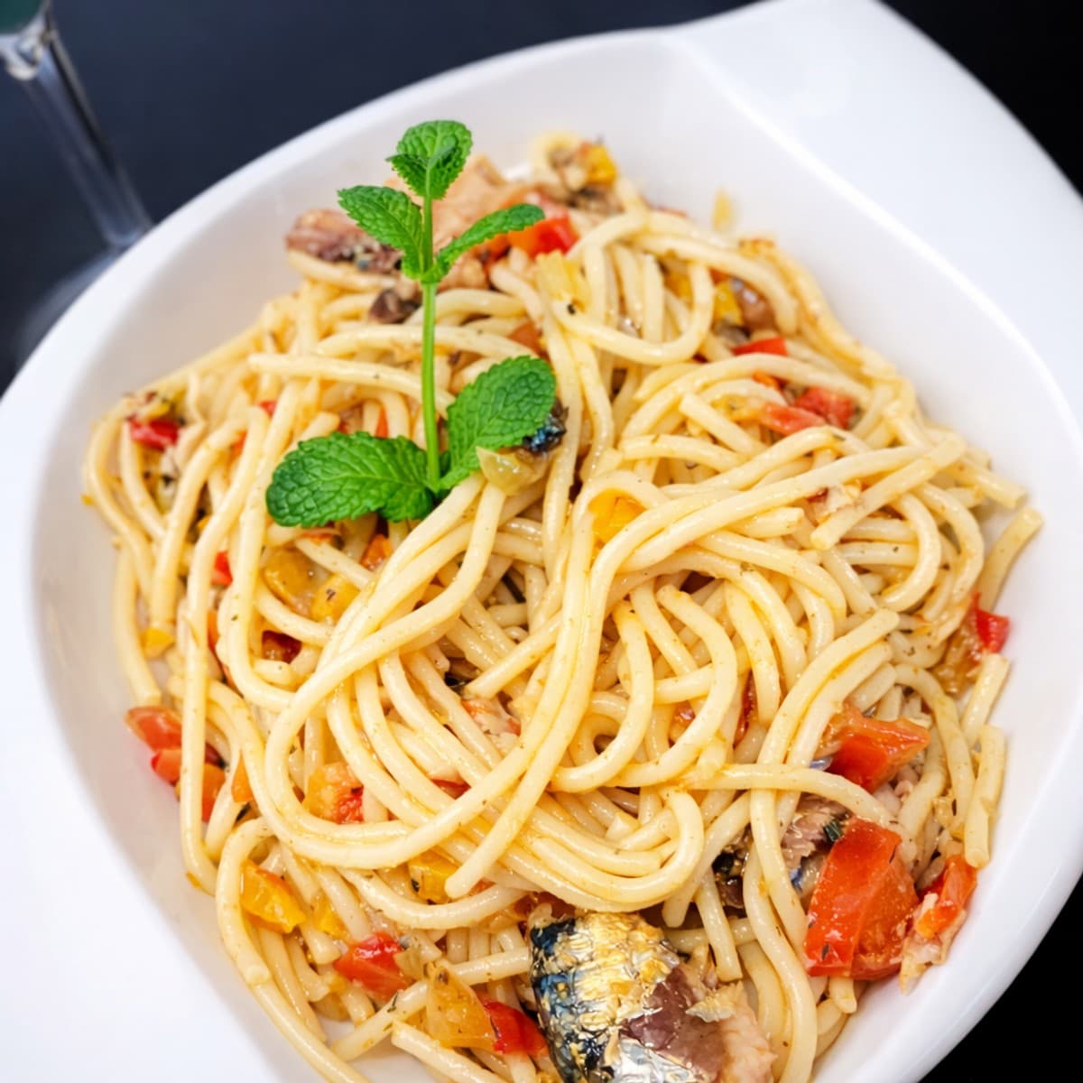 Spaghetti sauté à la sardine