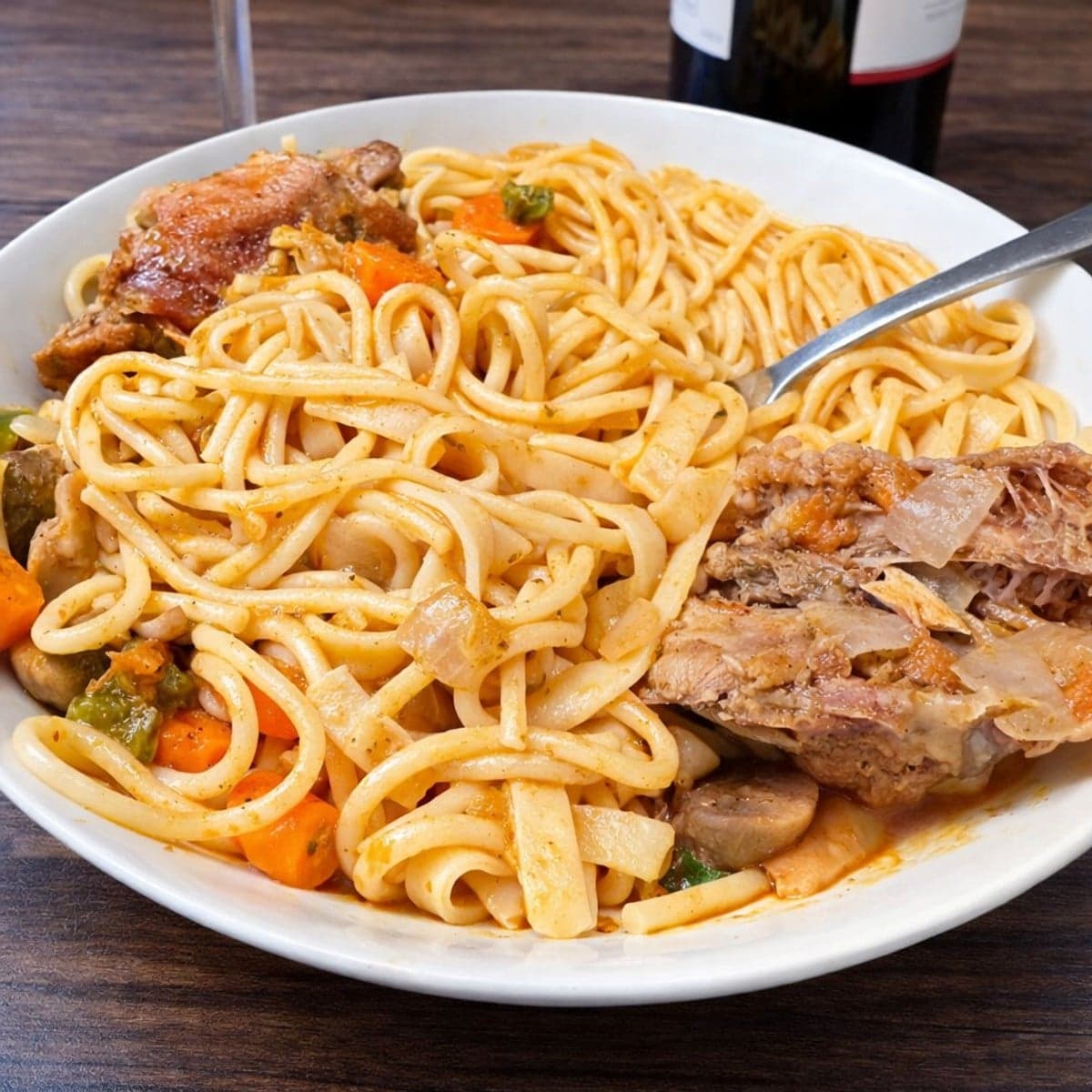 Spaghetti au gras vite fait