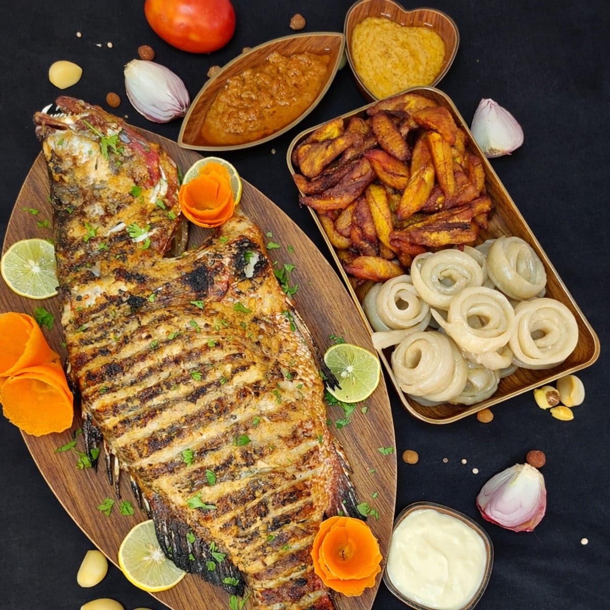 Carpe rouge grillée