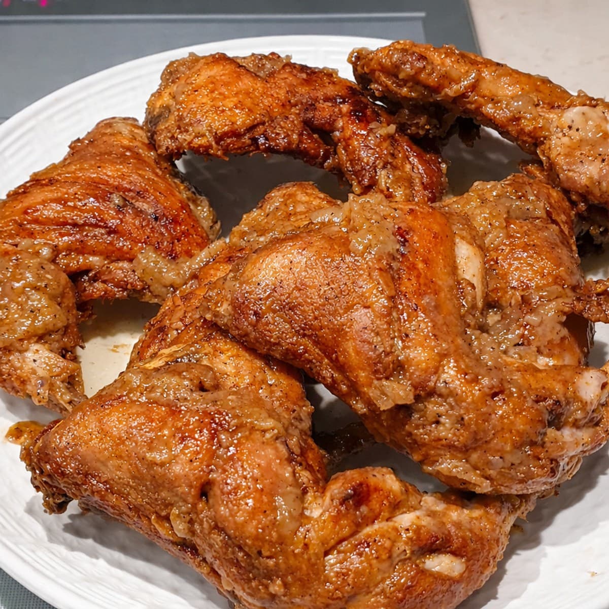 Des cuisses de poulet frites