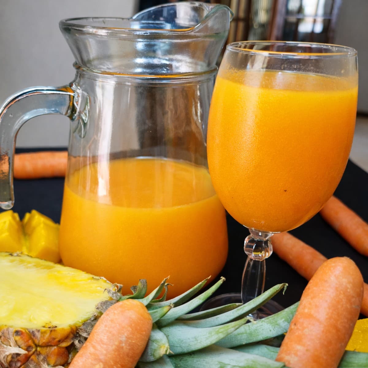 Jus de mangues à l’ananas et carottes