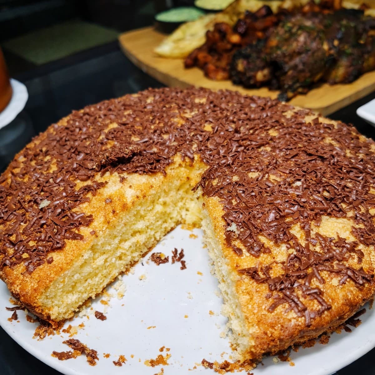 Gâteaux au céréalac recouvert de chocolat râpé.