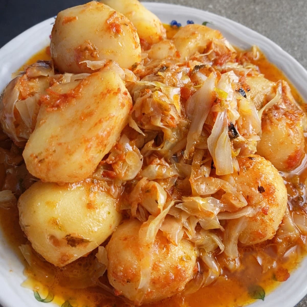 Pommes de terre et choux sautés à la camerounaise..