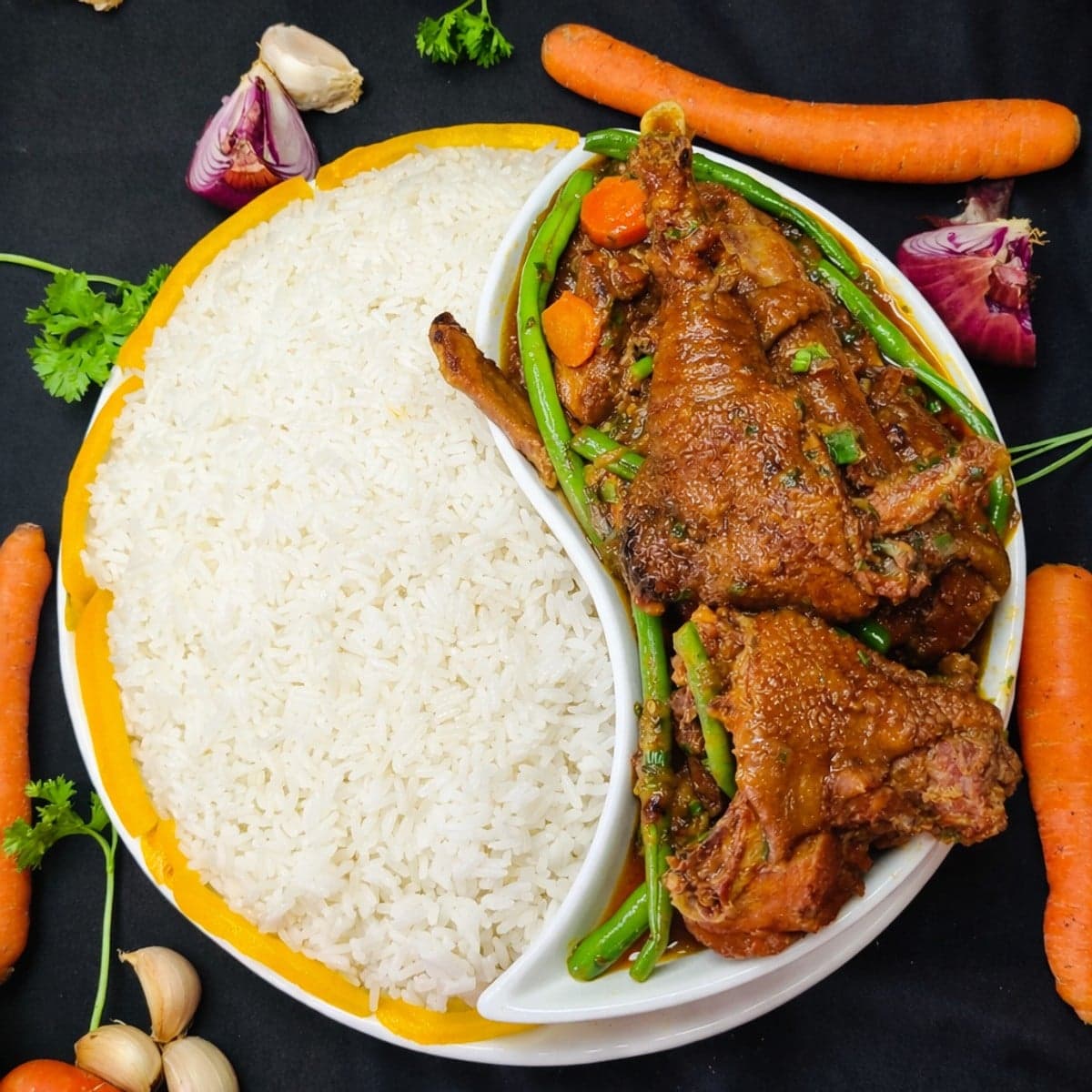 Poulet fumé aux légumes