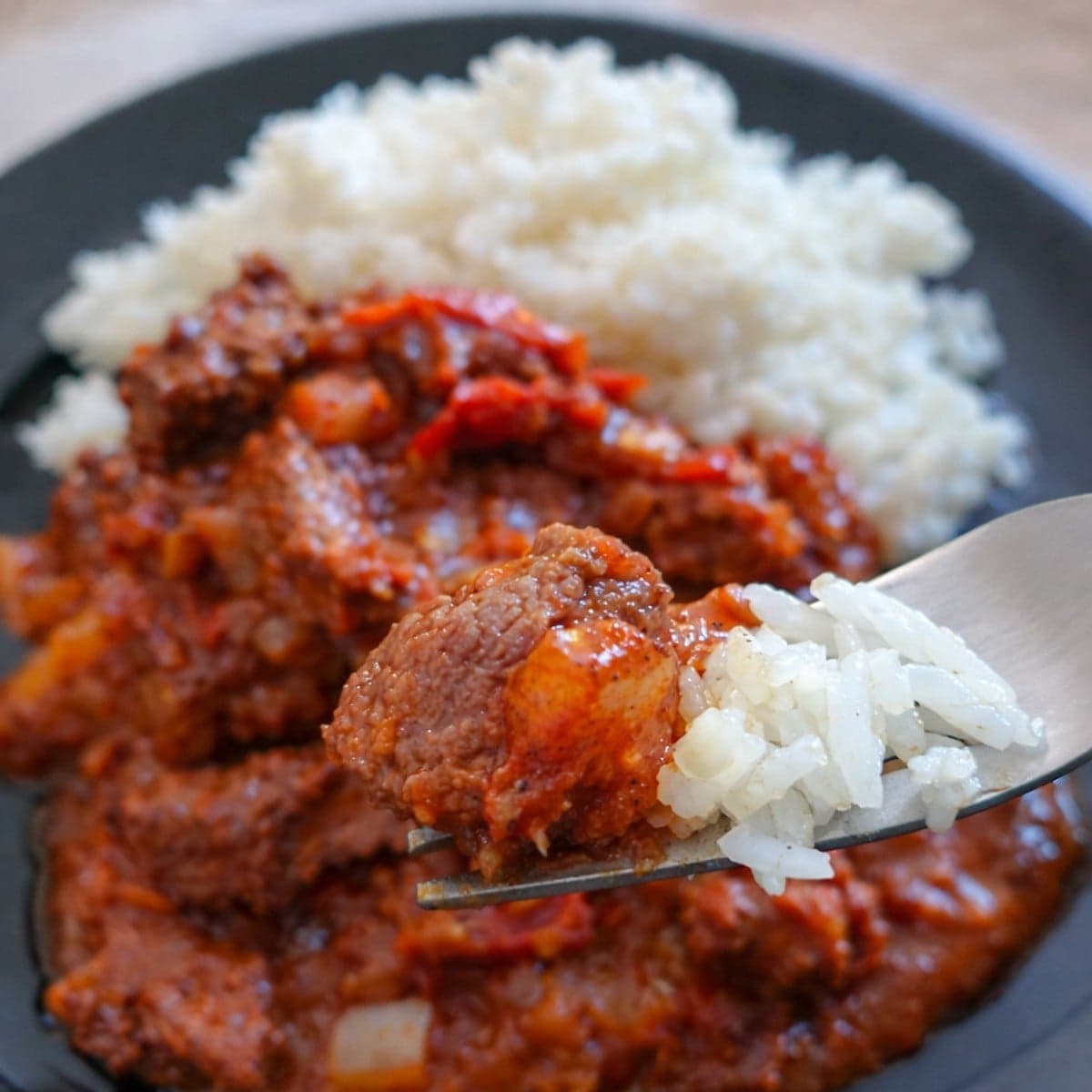 Sauté de bœuf accompagné de riz