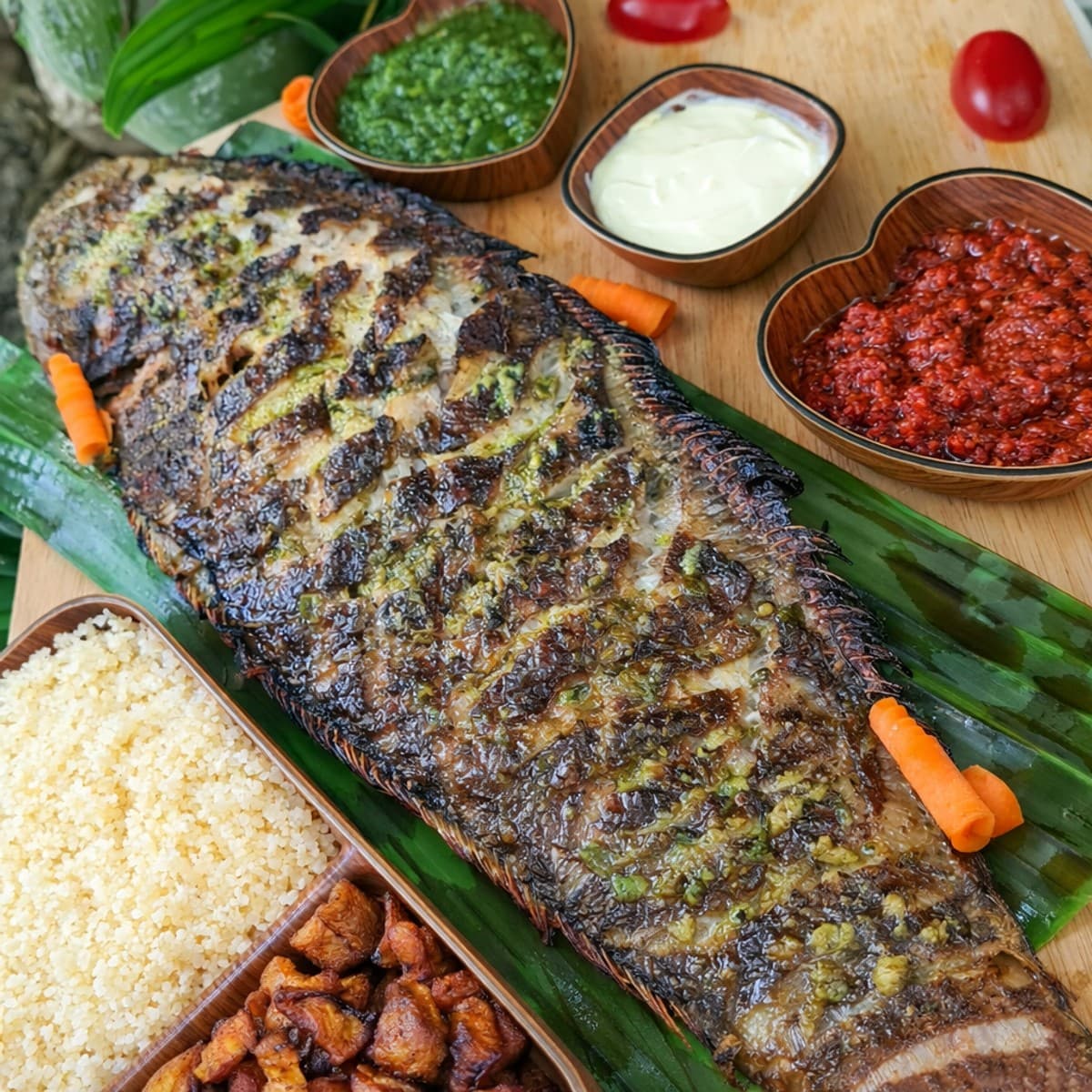 Sole grillée et ses petits enfants